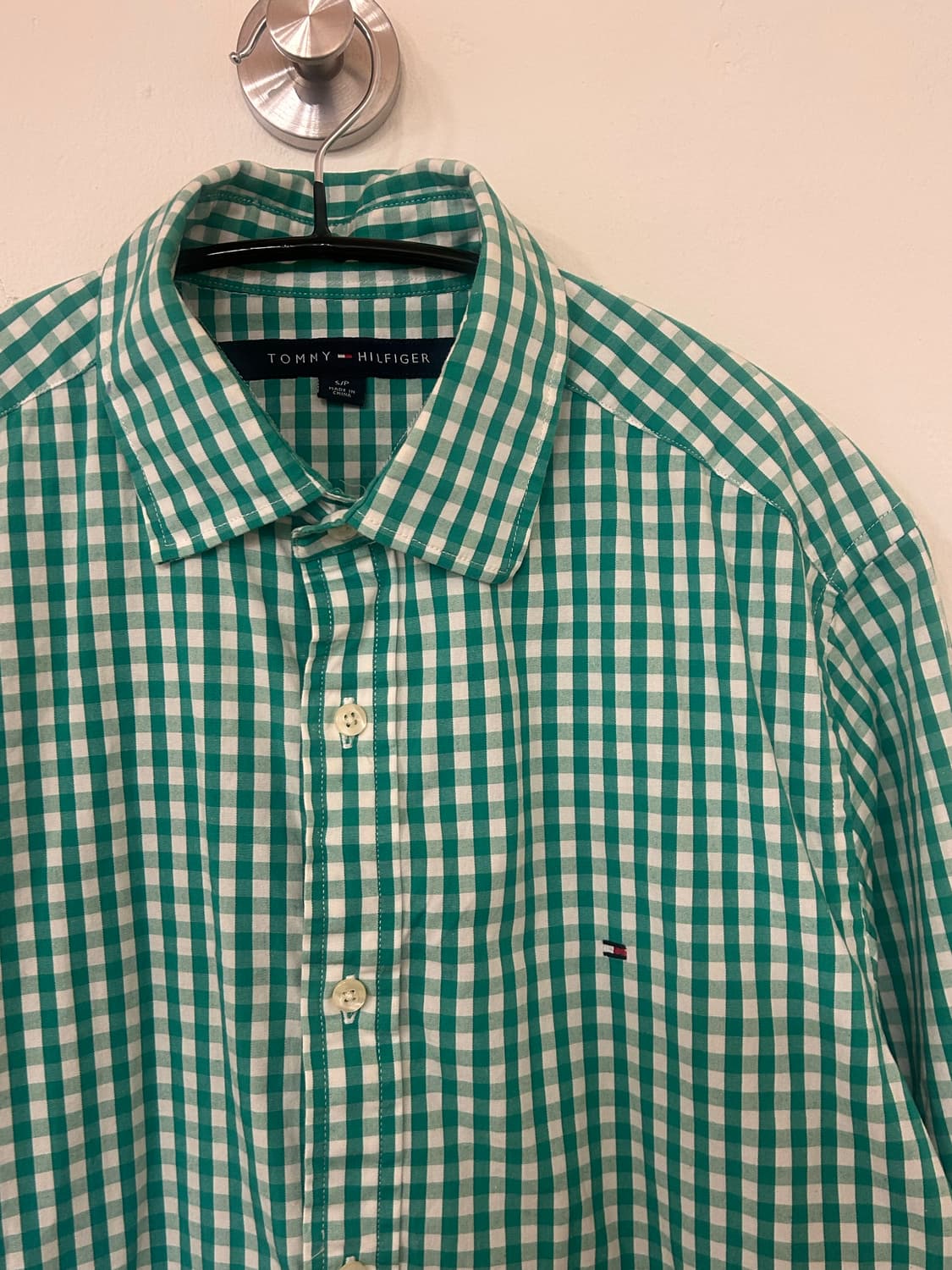 타미힐피거 깅엄 체크 셔츠 S 상품이미지3