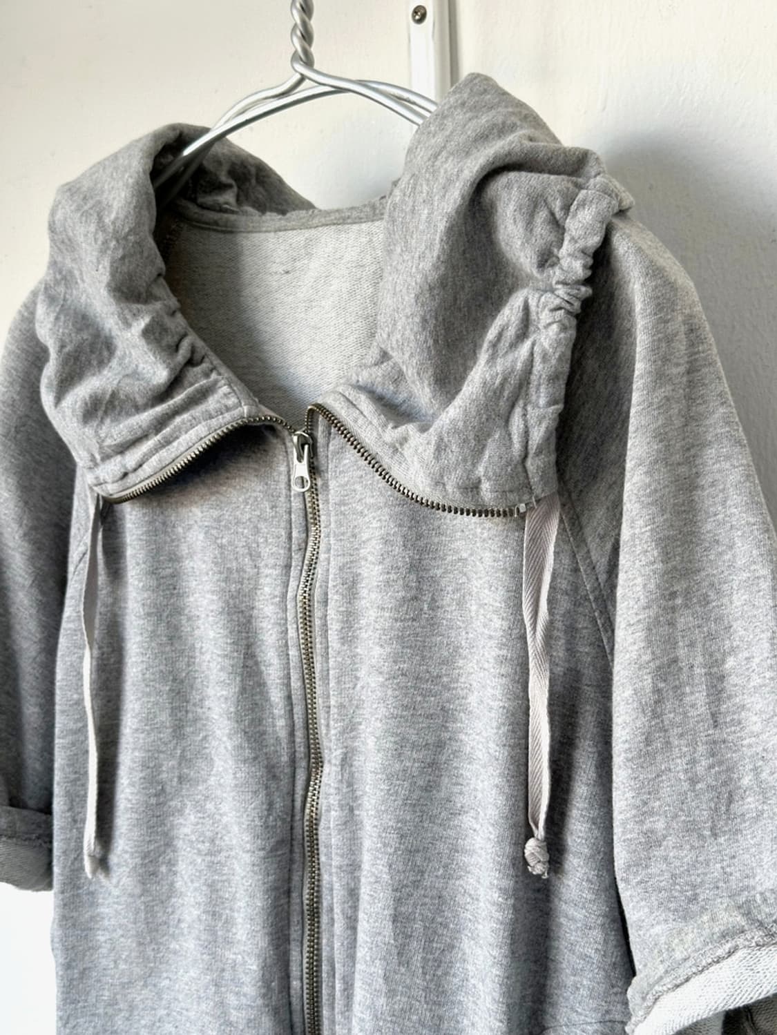Cotton swear H/S 2way neck zip parker 상품이미지2