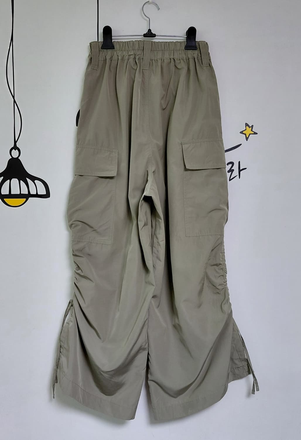 [M] Java(자바) 사이드 셔링 와이드 카고 팬츠 (카키 베이지) 상품이미지8
