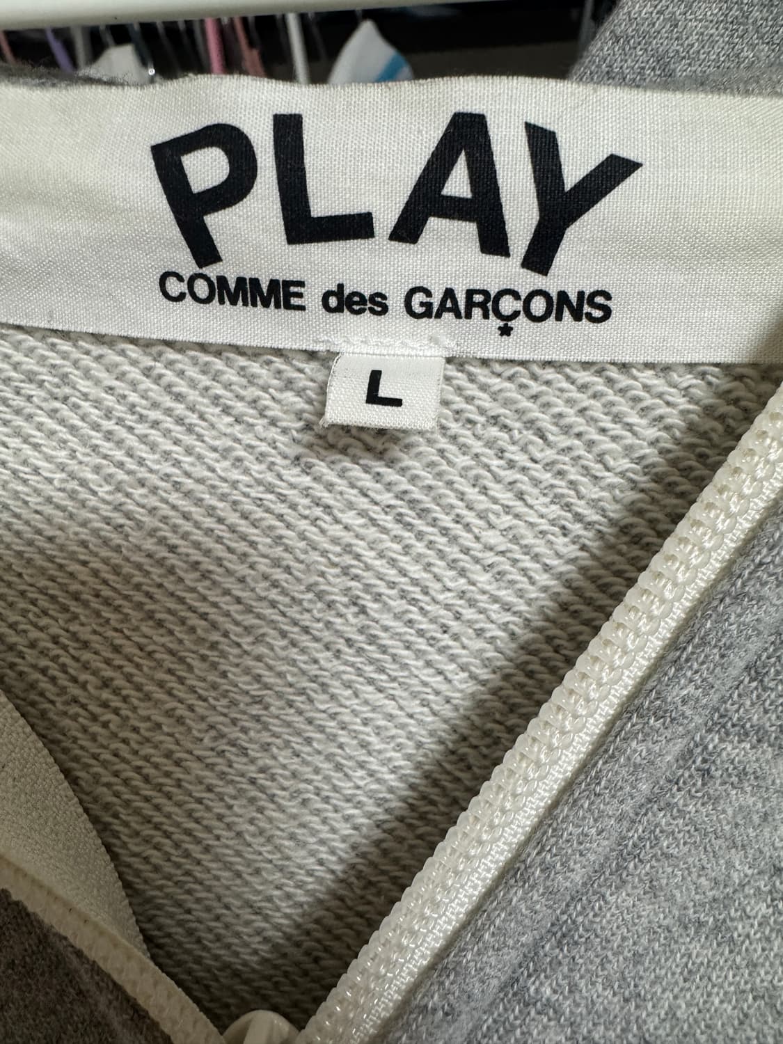 꼼데가르송 회색 후드집업 L 상품이미지2