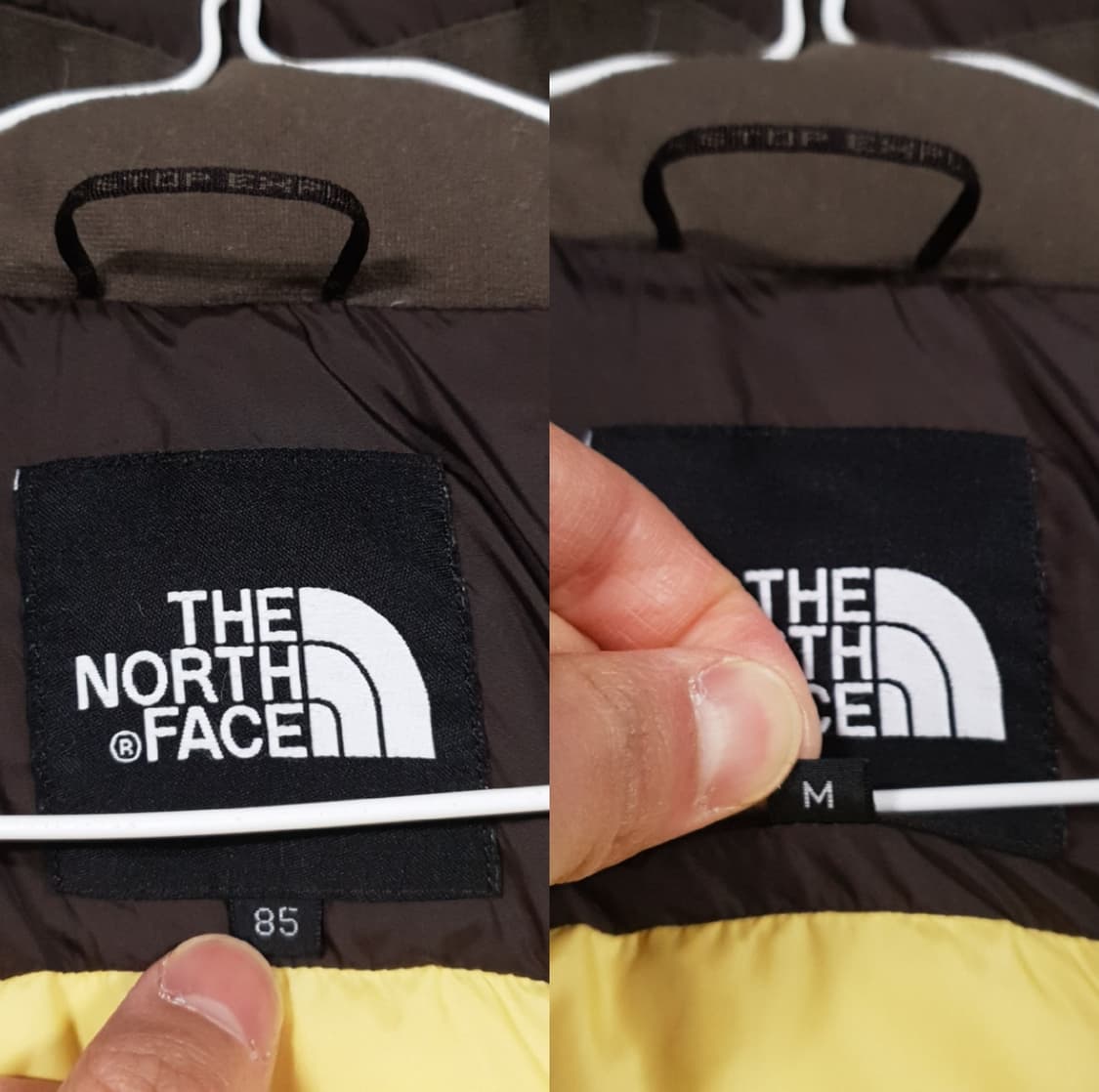 여성 M (85) 노스페이스 눕시 2 구스다운 후드 패딩 점퍼 브라운 상품이미지7