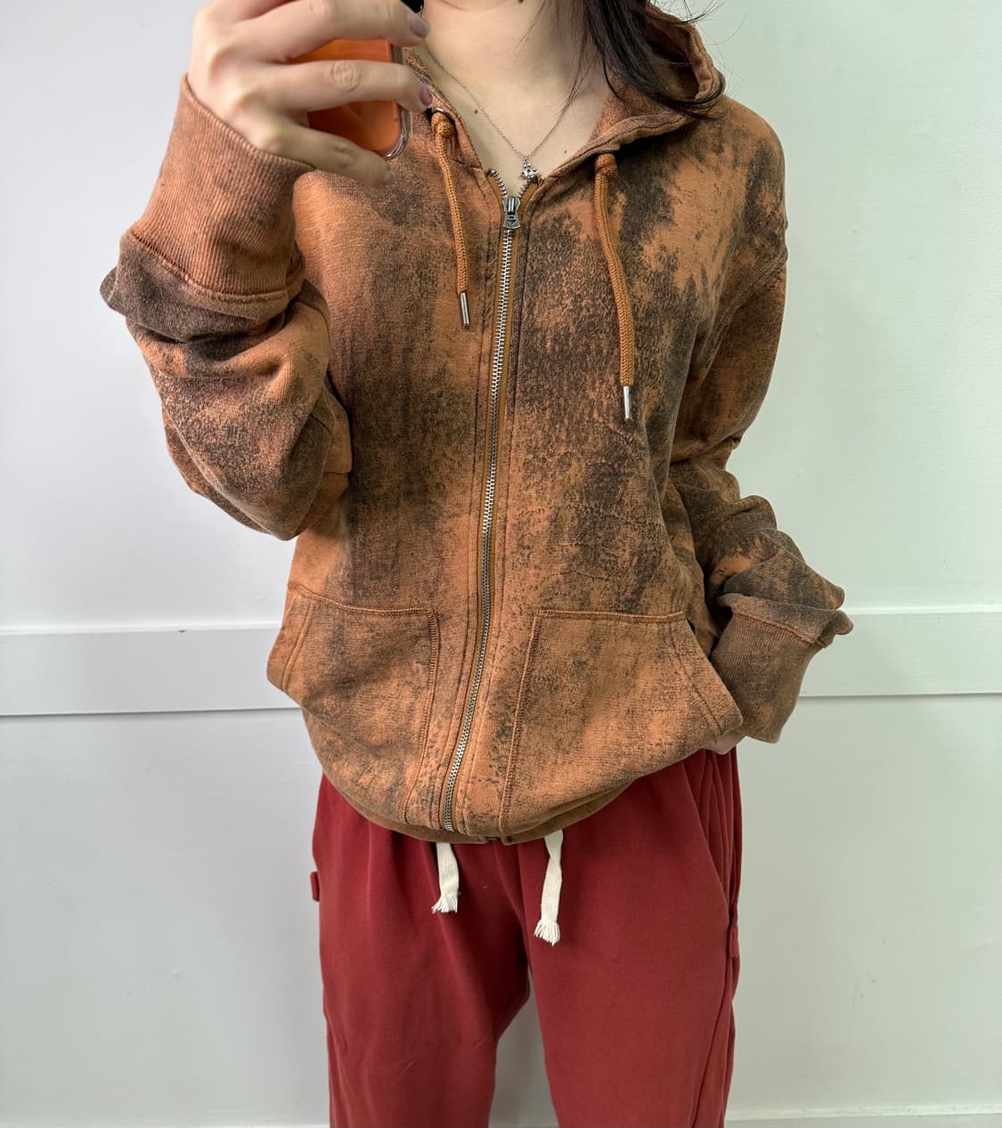 100 디젤 그래픽 워싱 후드집업 상품이미지1