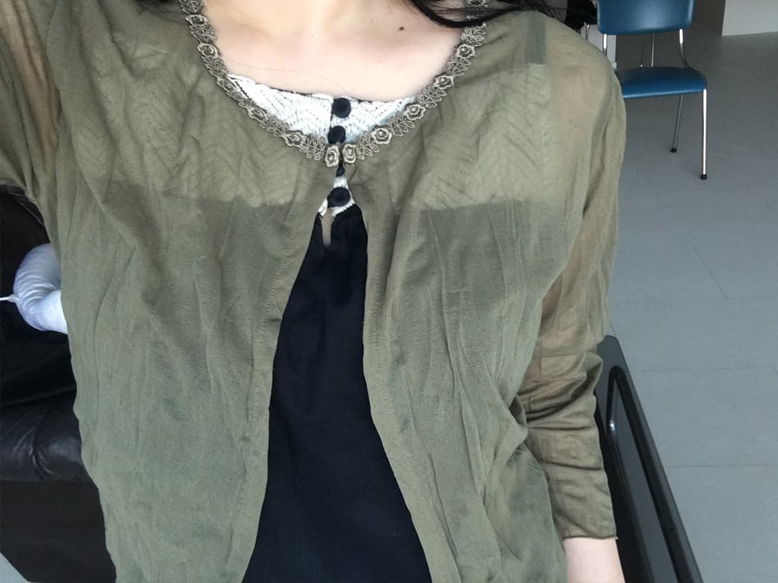 crinkle sheer cardigan 상품이미지3