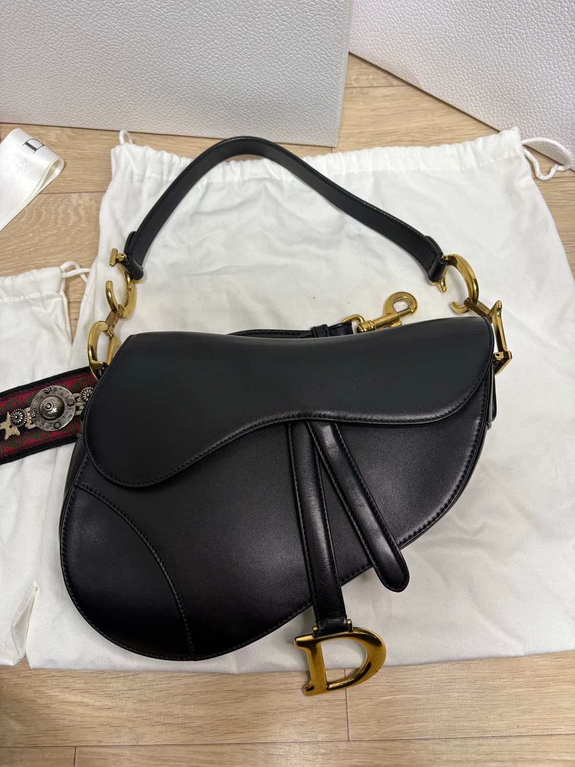 (새상품급, 스트랩포함) 디올 새둘백 미디움, 스트랩 상품이미지2