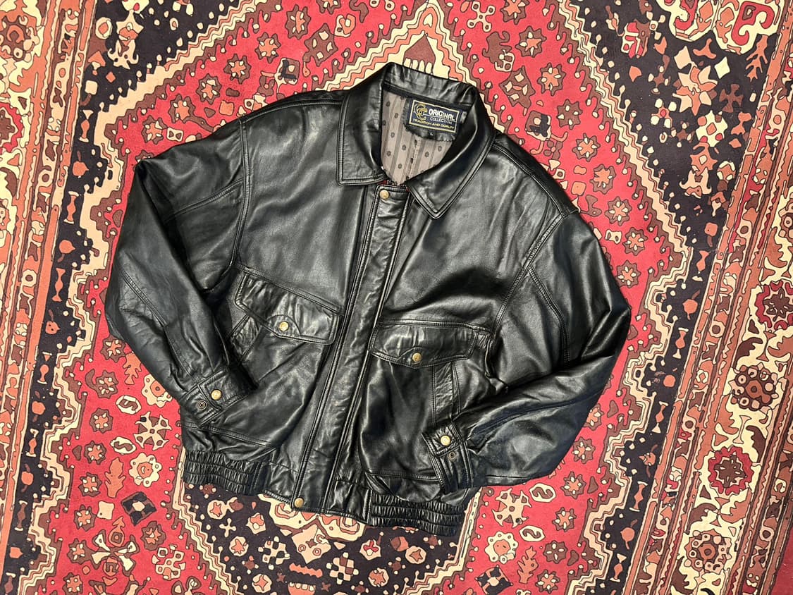 ( XL ) 가죽자켓 봄버자켓 레더자켓 항공점퍼 항공자켓 빈티지가죽 상품이미지6