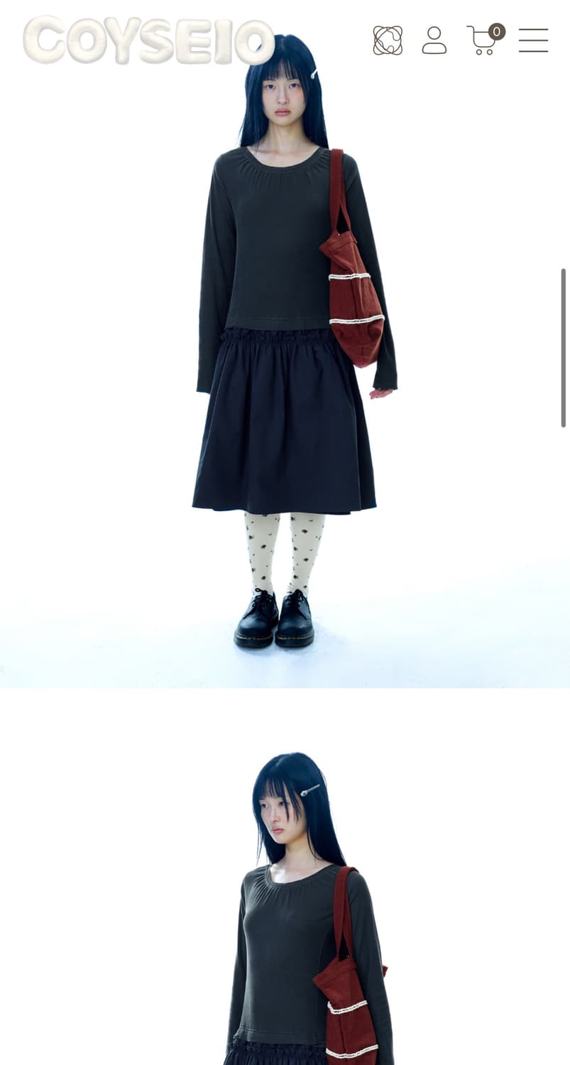 코이세이오 2WAY SHIRRING ONE PIECE BLUE CHARC 상품이미지2