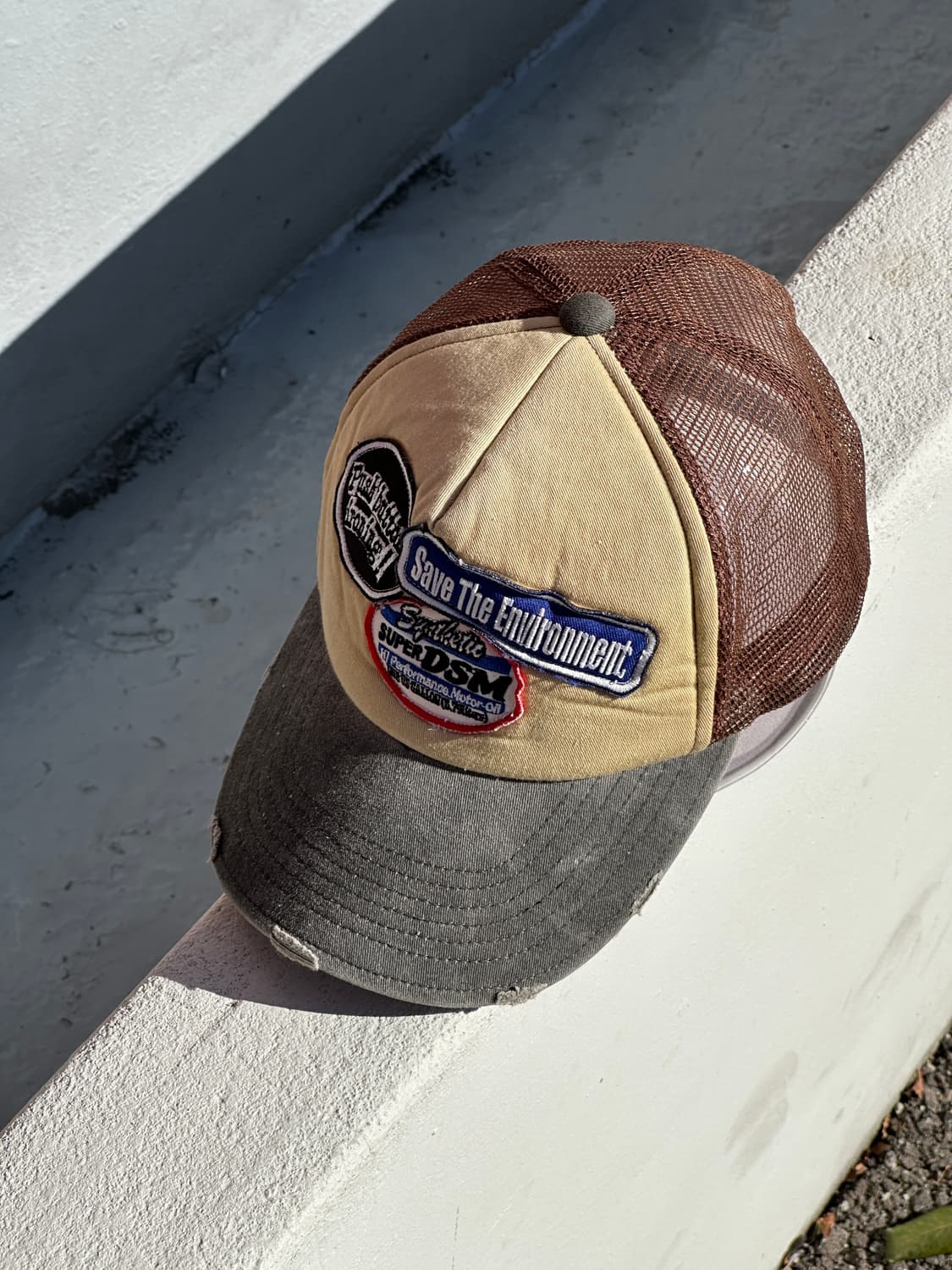 [F] 빈티지 패치워크 메쉬 볼캡 모자 상품이미지2