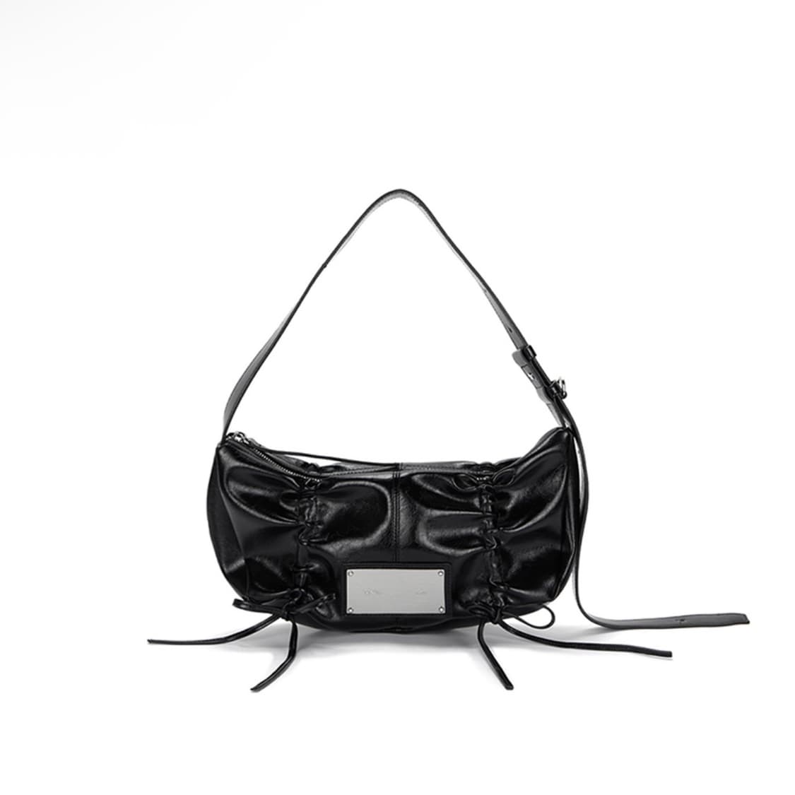 마뗑킴 하프 셔링 리본 라운드 백 가방 셔링리본백 숄더백 상품이미지1