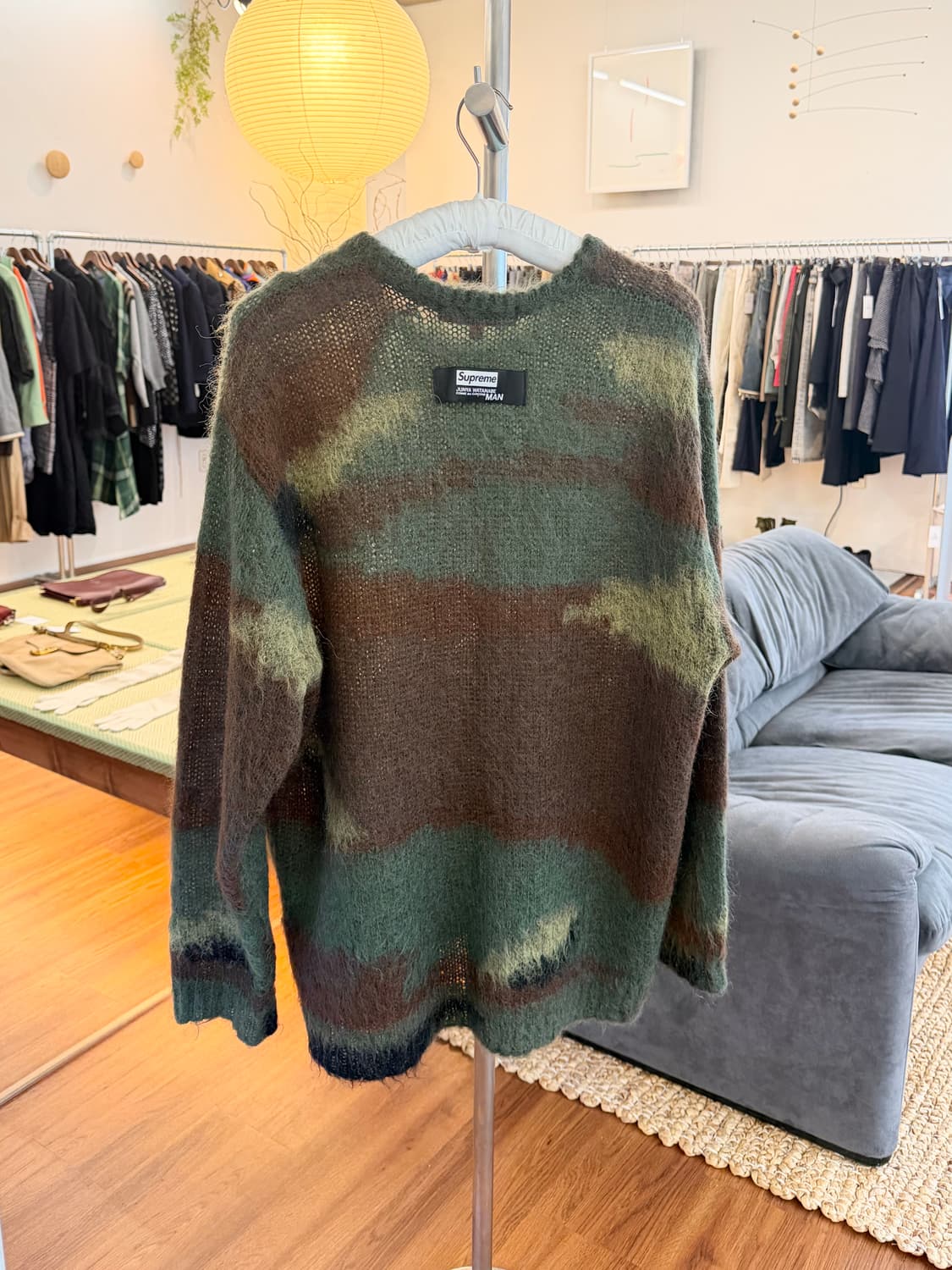 준야와타나베 슈프림 카모 모헤어 니트 상품이미지2