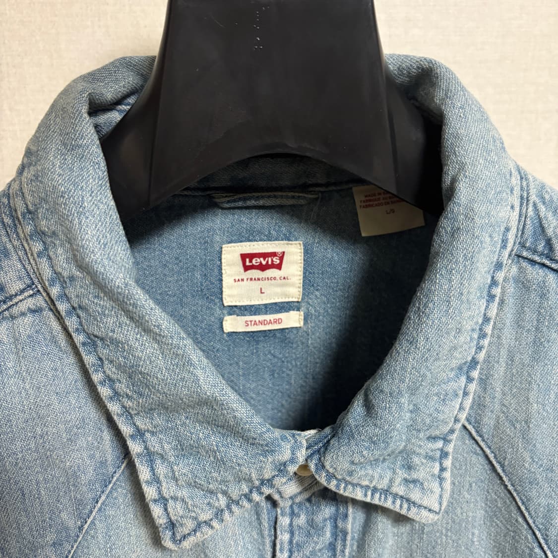 리바이스 웨스턴 데님 셔츠 / 연청, L 상품이미지4