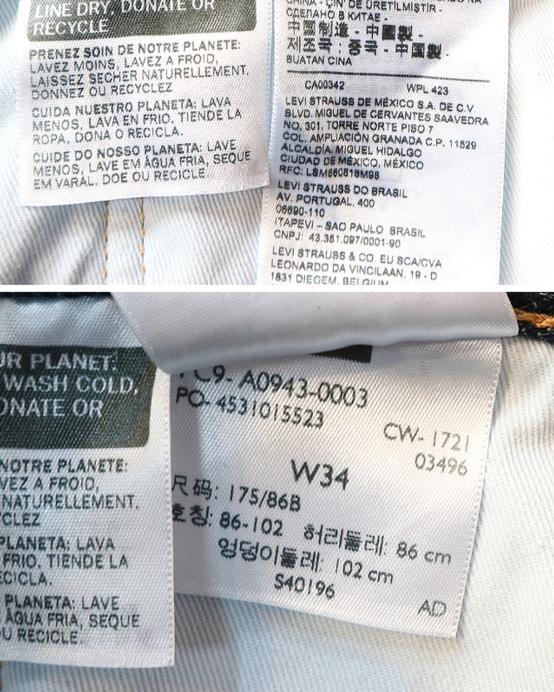 LEVIS 리바이스 STAY LOOSE 루즈핏 진청 데님 34 상품이미지10