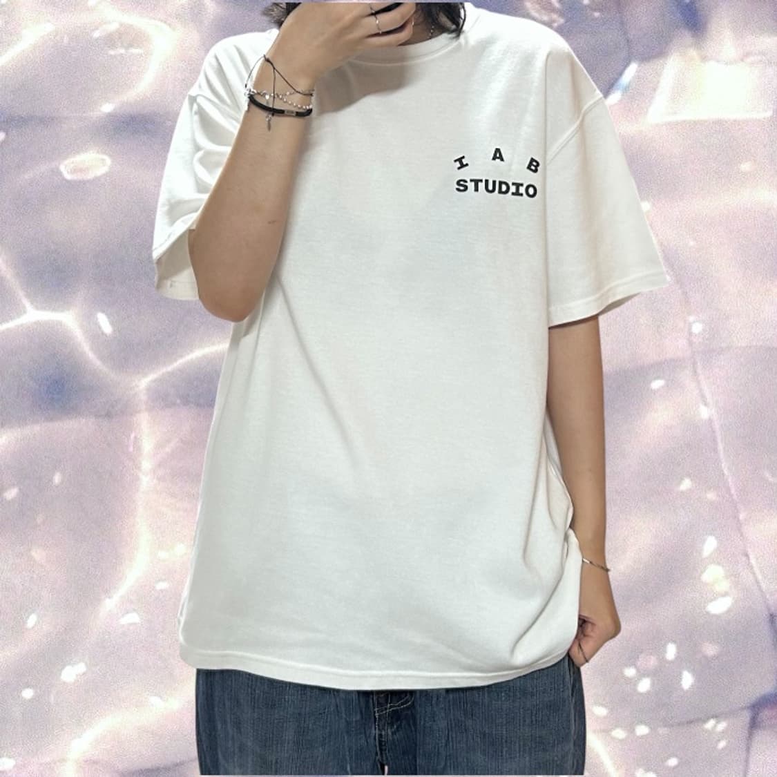 아이앱스튜디오 반팔 티셔츠 화이트 블랙 L 상품이미지2