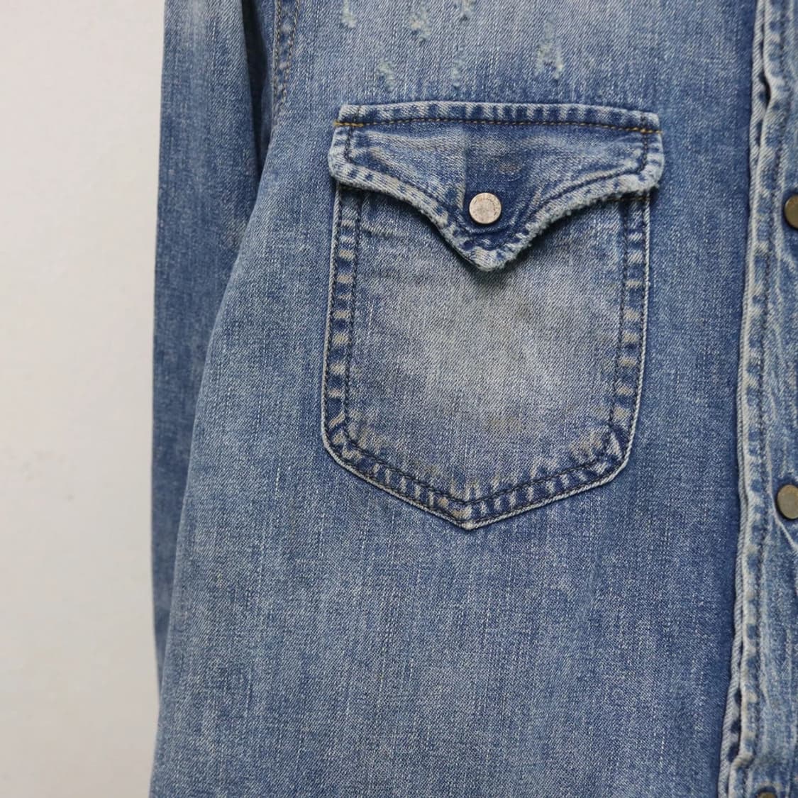 디젤 데미지 디테일 데님 셔츠 63663 상품이미지7