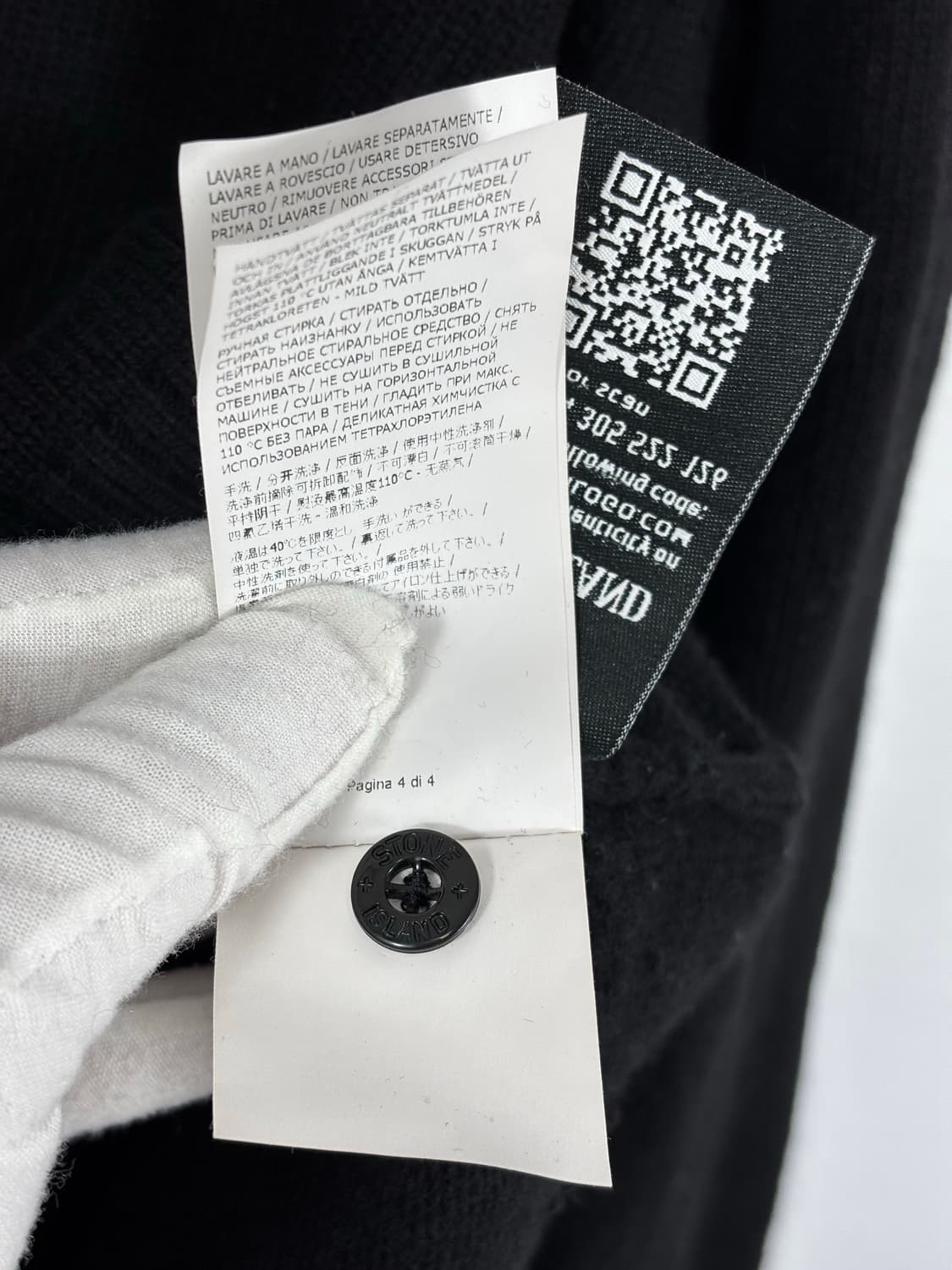 (정품,XL)스톤아일랜드 와펜 크루넥 울 니트 블랙 상품이미지8