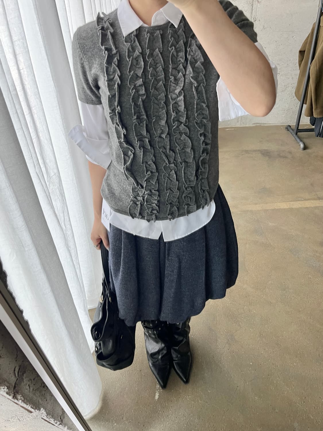 Rene 르네 울 벌룬 스커트 그레이 상품이미지5