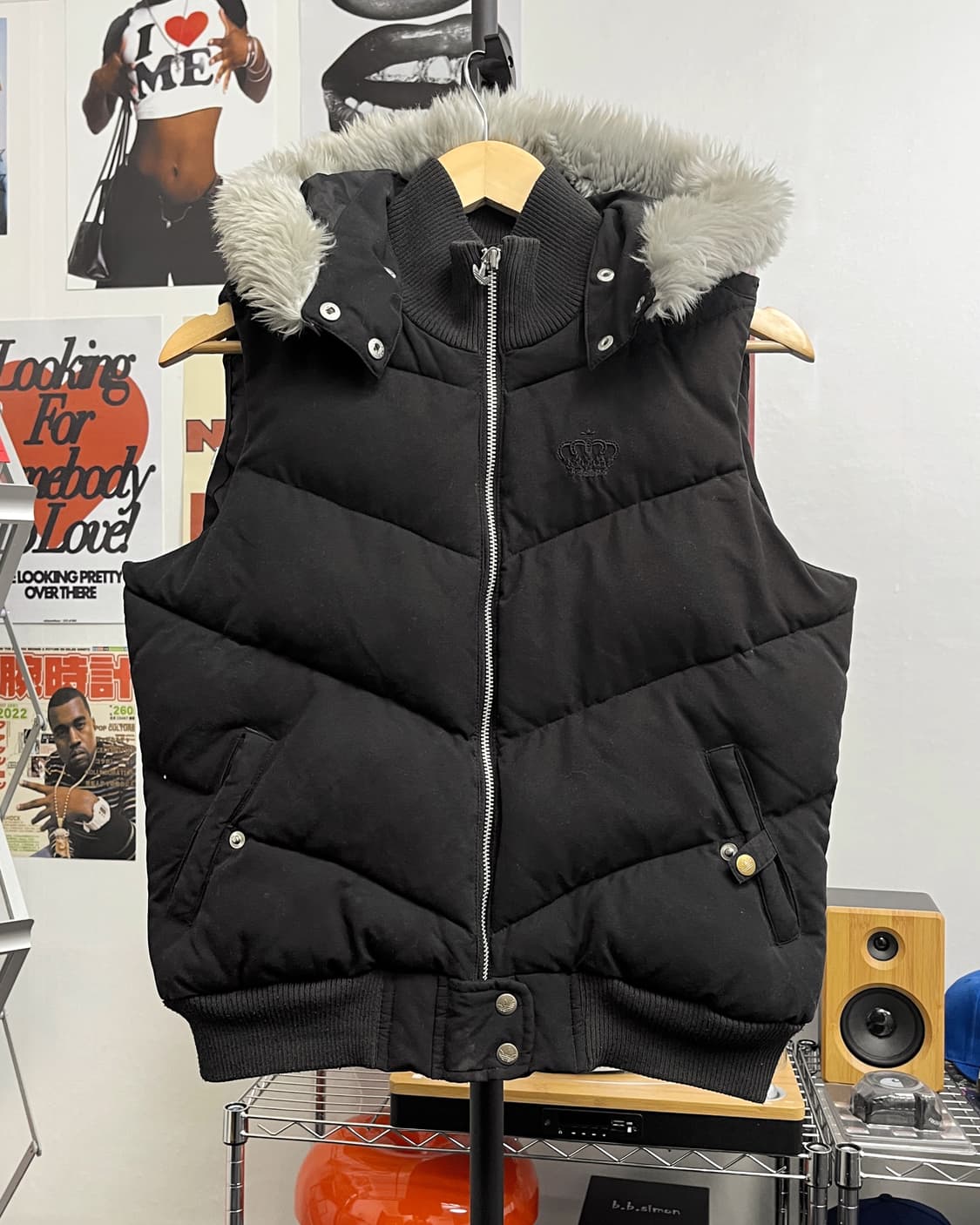 아디다스 미시엘리엇 00s 퍼 후드 패딩 조끼 상품이미지5