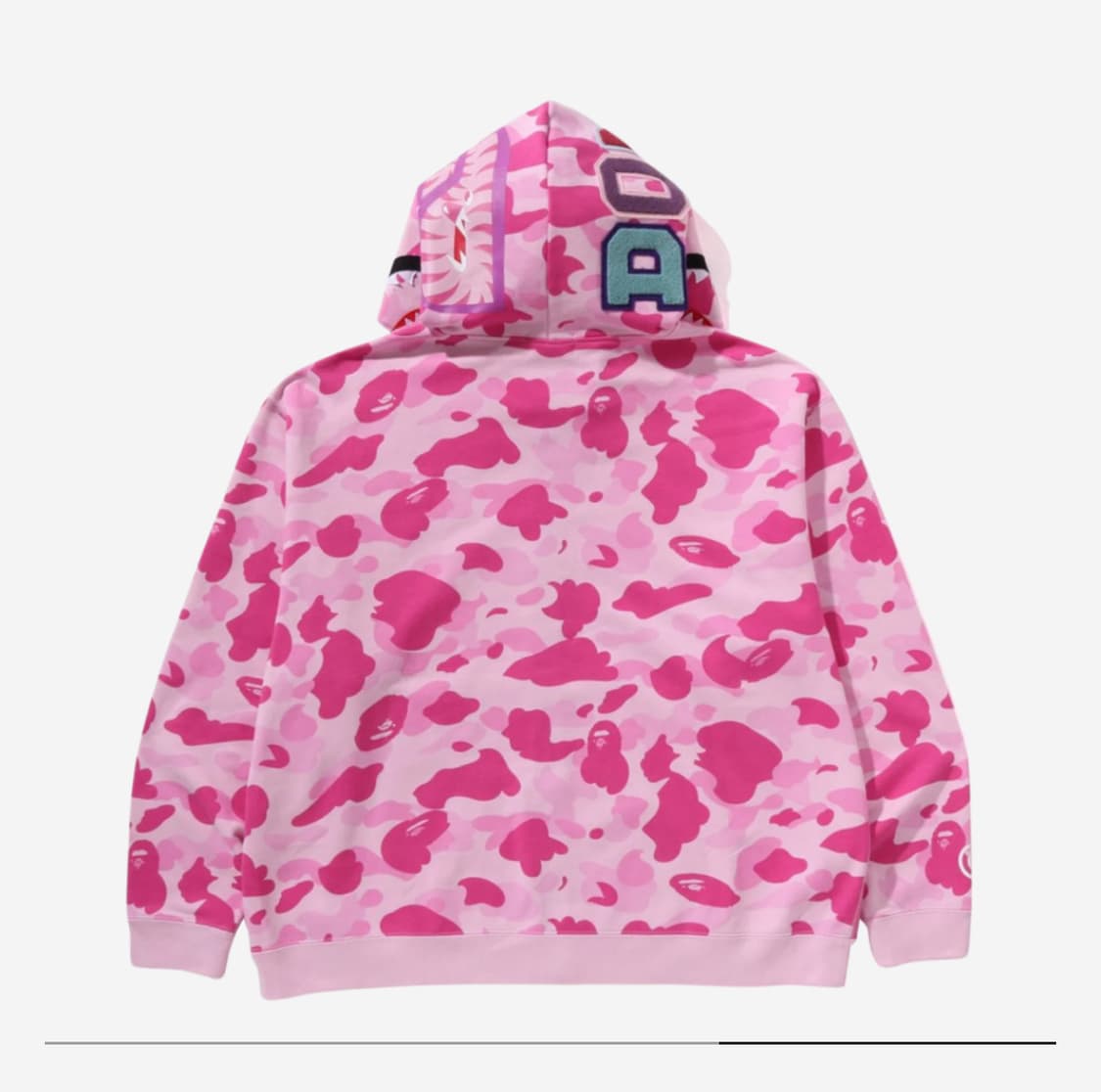 BAPE x 캑터스 잭 x 돈 톨리버 포우 퍼 샤크 집 후드 핑크 상품이미지4