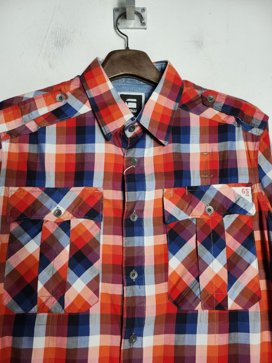 L 지스타로우 빈티지 멀티 체크 셔츠 남방 상품이미지2