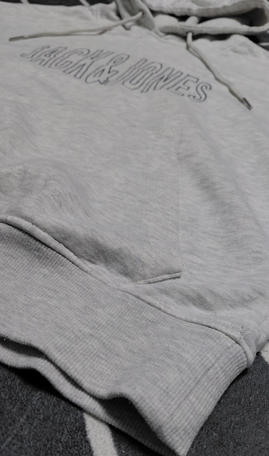 [정품/M] Jack & Jones 로고 기모 후드티 (멜란지 그레이) 상품이미지9