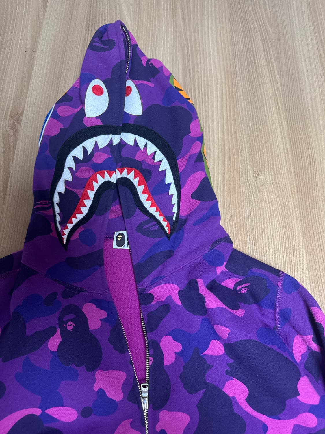 베이프 샤크 후드집업 퍼플L 상품이미지2