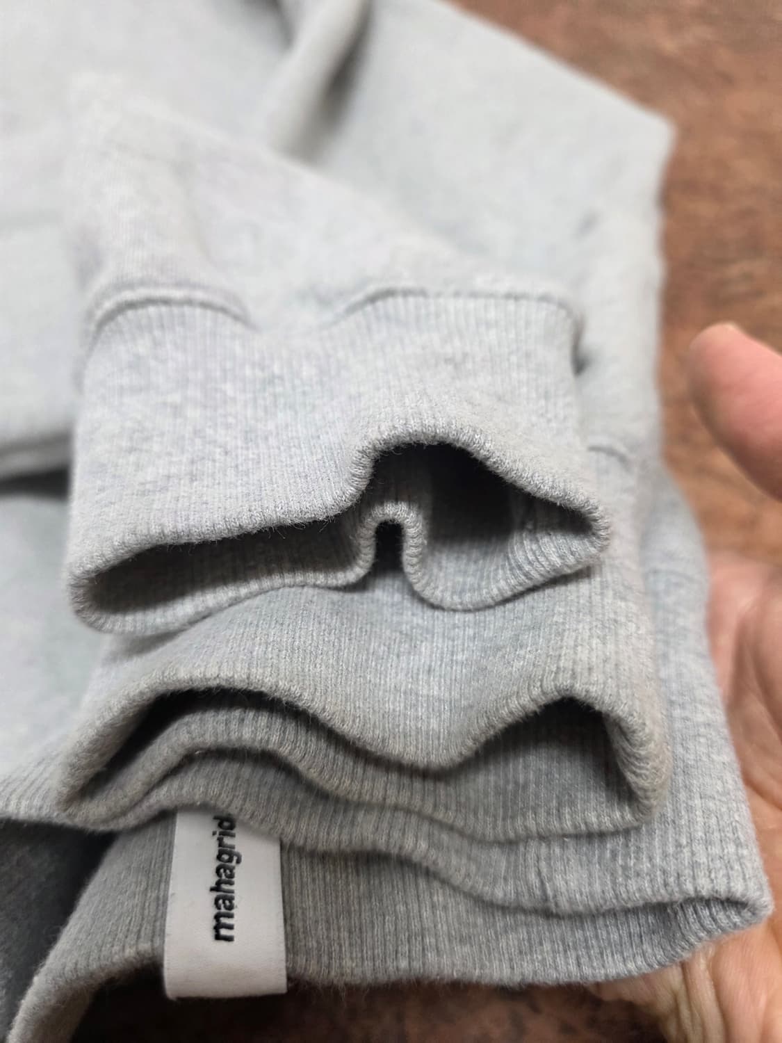 마하그리드 스타 로고 기모 후드티 그레이 L 상품이미지6