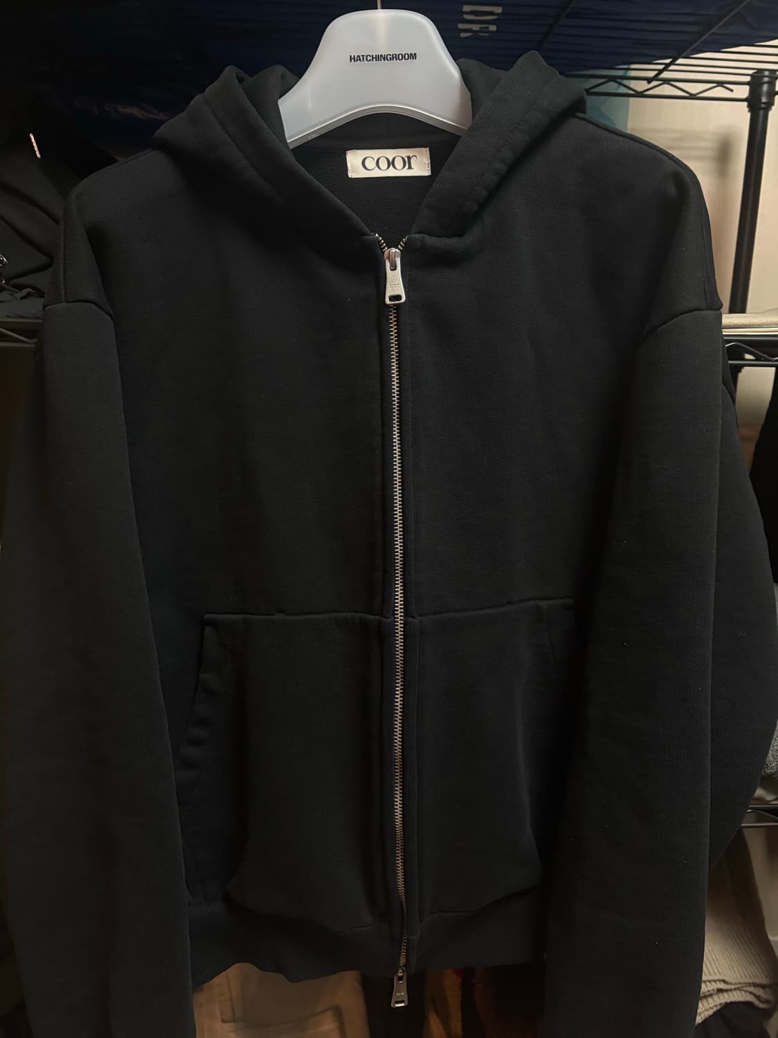 쿠어 COOR 미니멀 코튼 후드 집업 L사이즈 상품이미지2