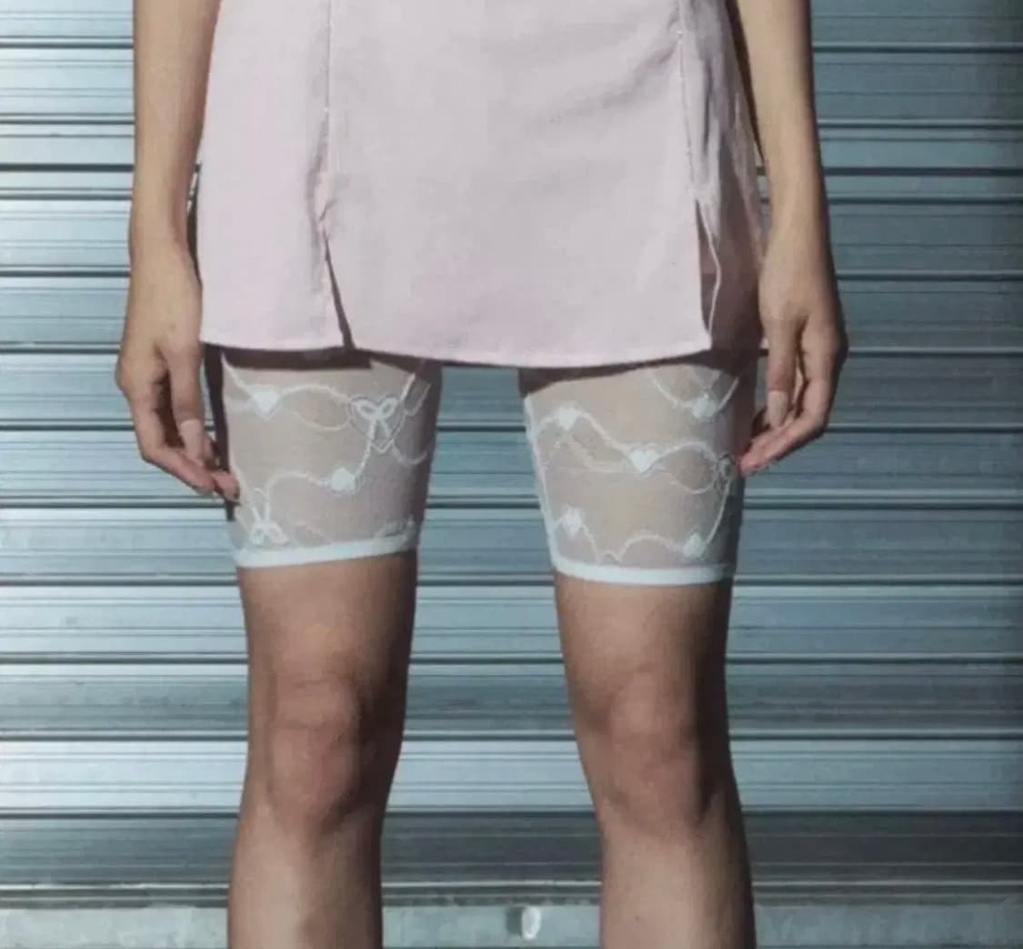 라뇨 체리퀴리 레이스 레이어드 팬츠 화이트 상품이미지1