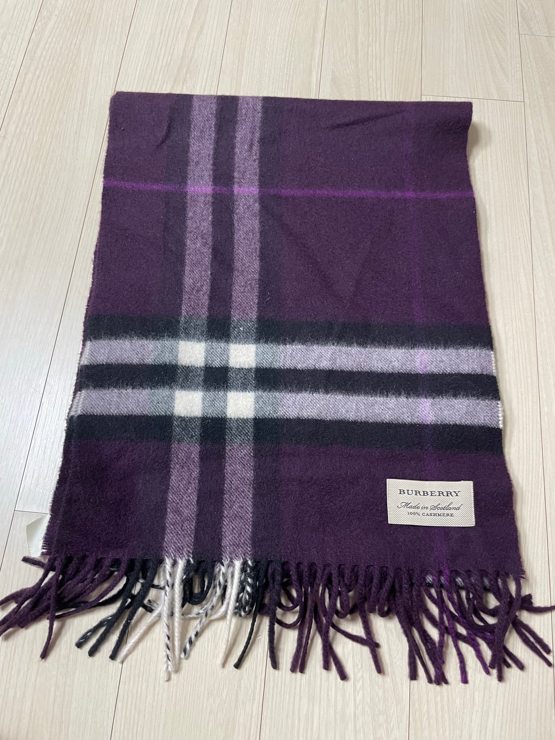 버버리 캐시미어 머플러 퍼플 상품이미지2
