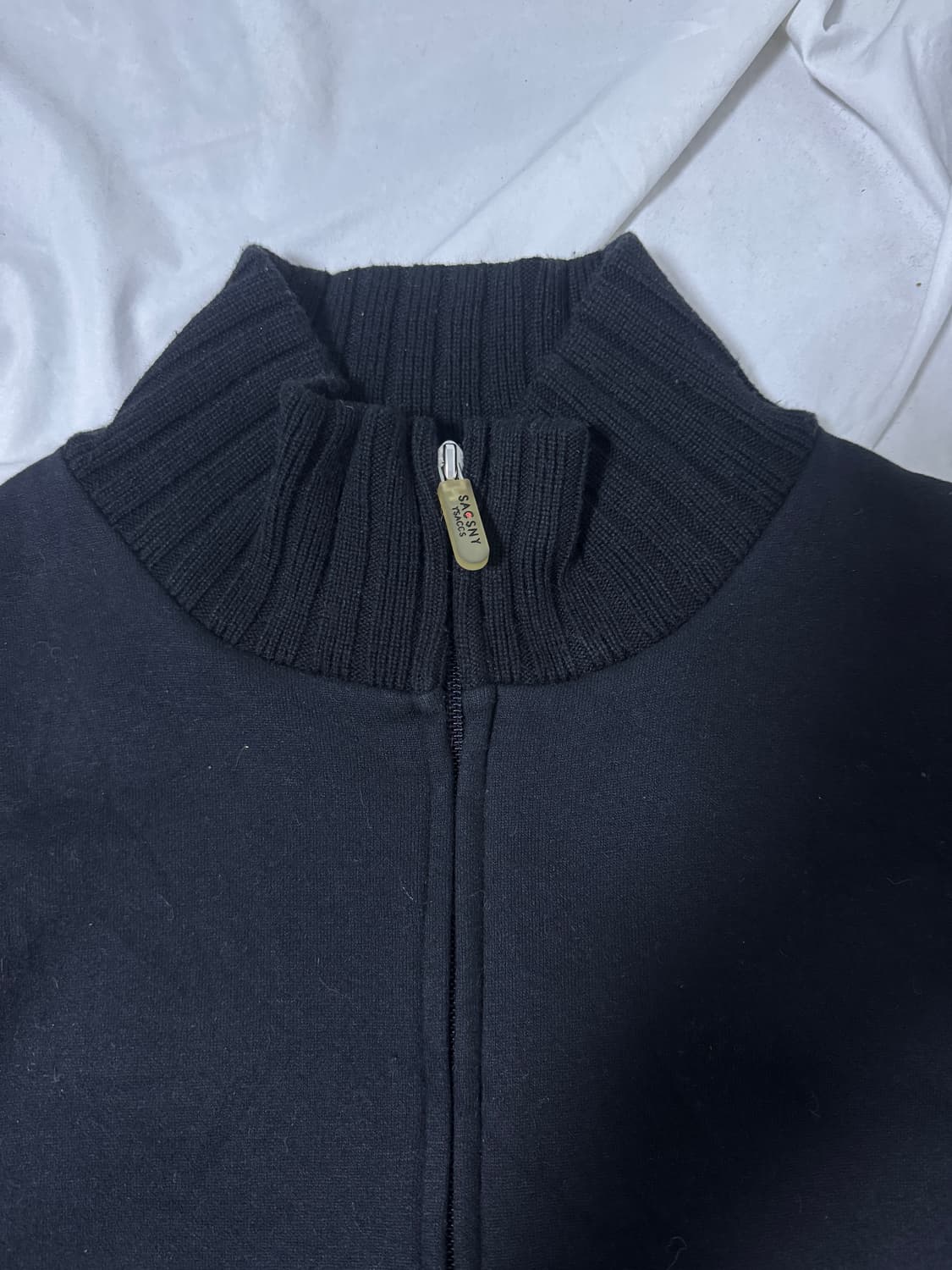 요지야마모토 ysaccs 리브 슬리브 스탠드넥 집업 니트 자켓 상품이미지4