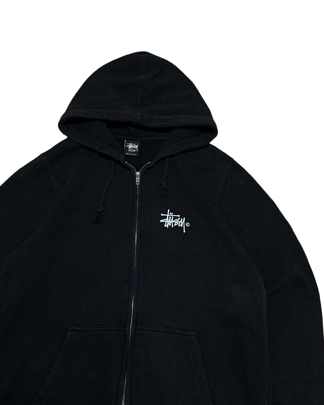 스투시 베이직 빅스탁 블랙 후드집업 상품이미지2