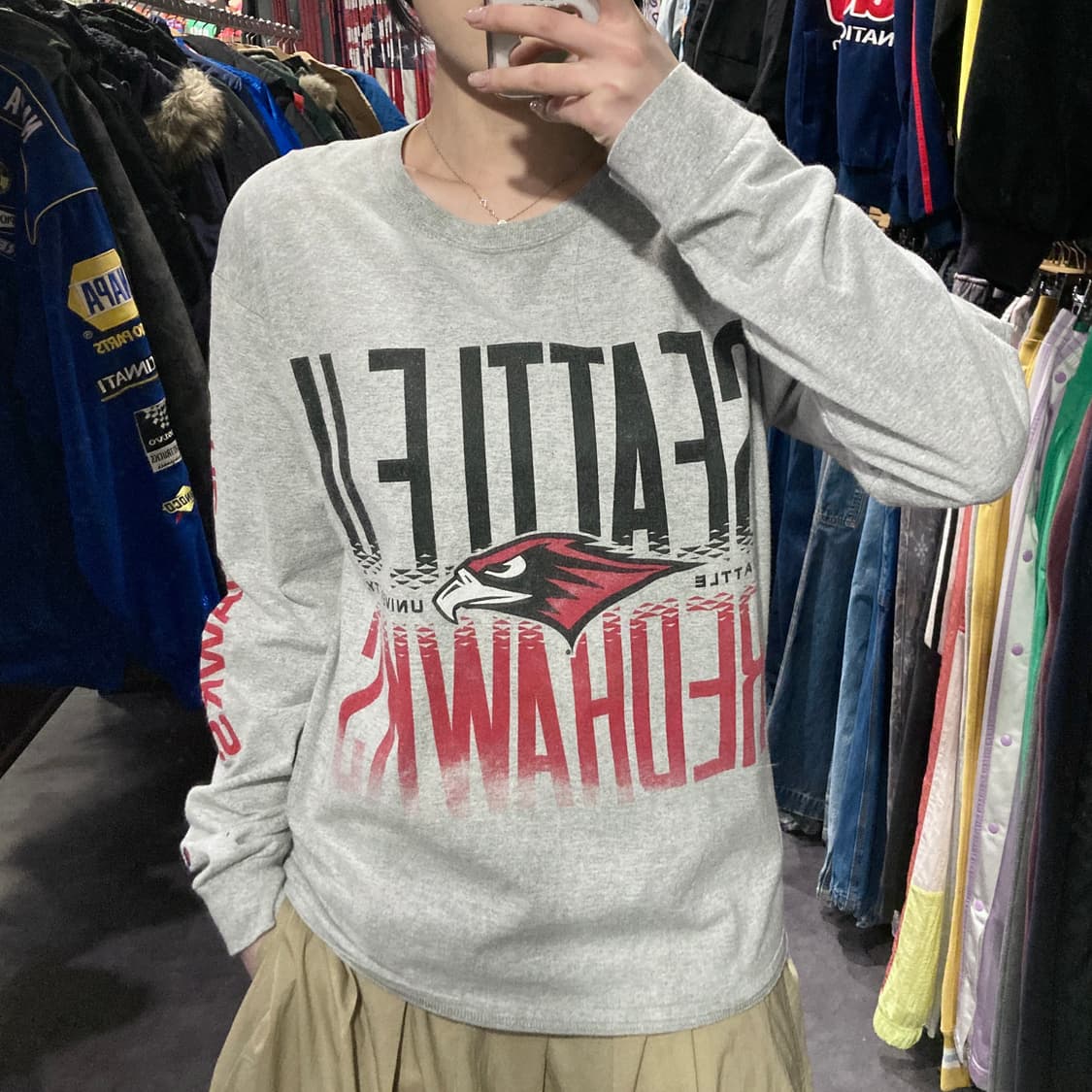 [IM] Champion 챔피온 시애틀 레드호크스 프린팅 스웻셔츠 그레이 상품이미지1