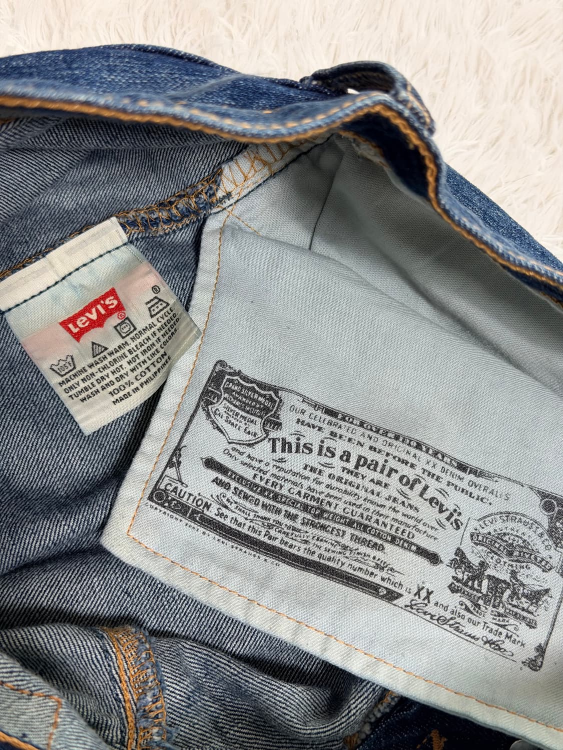 리바이스 501 오리지널 셀비지 데님 (중청/인디고) 상품이미지7