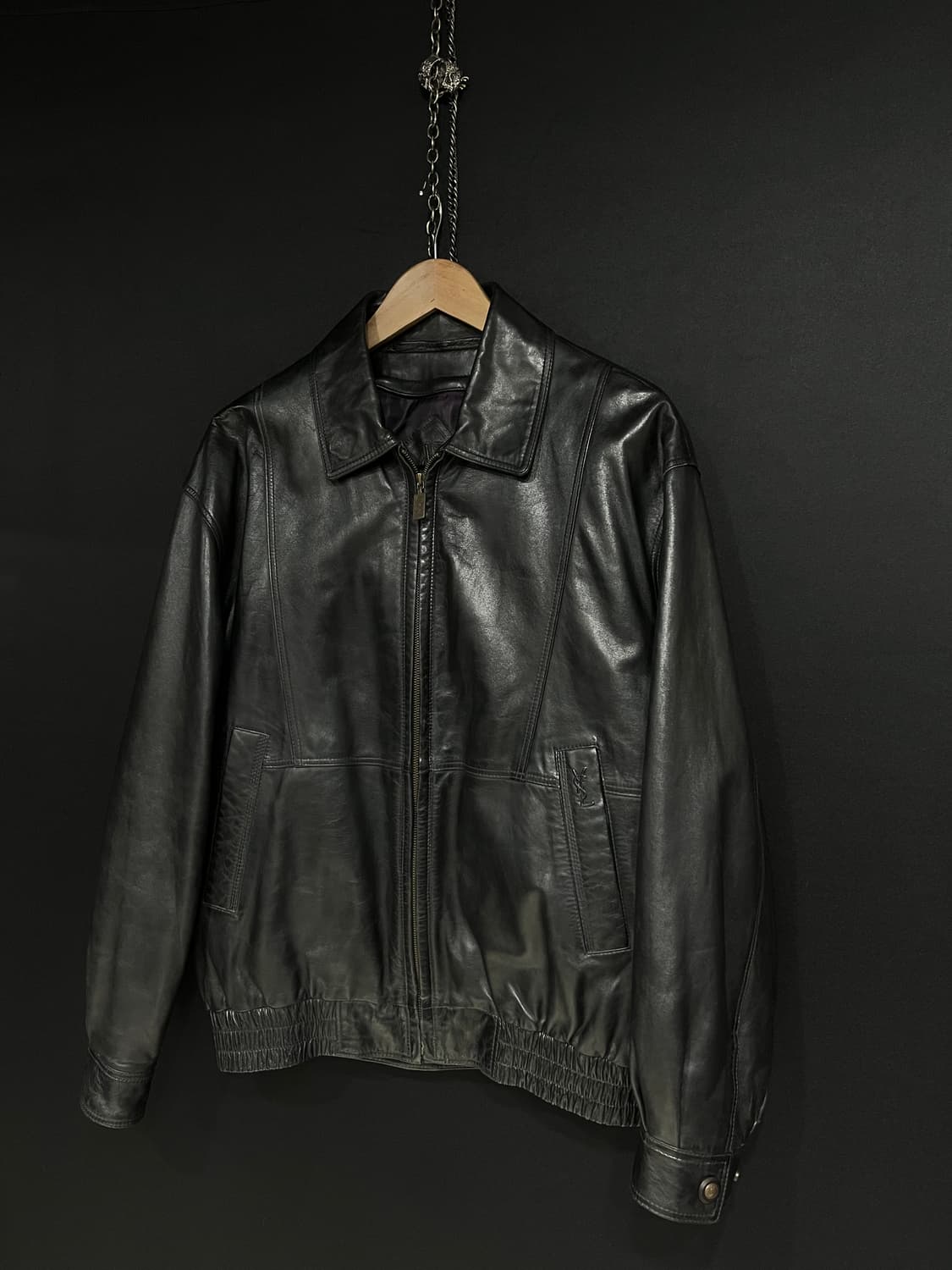 입생로랑 가죽 봄버 상품이미지3