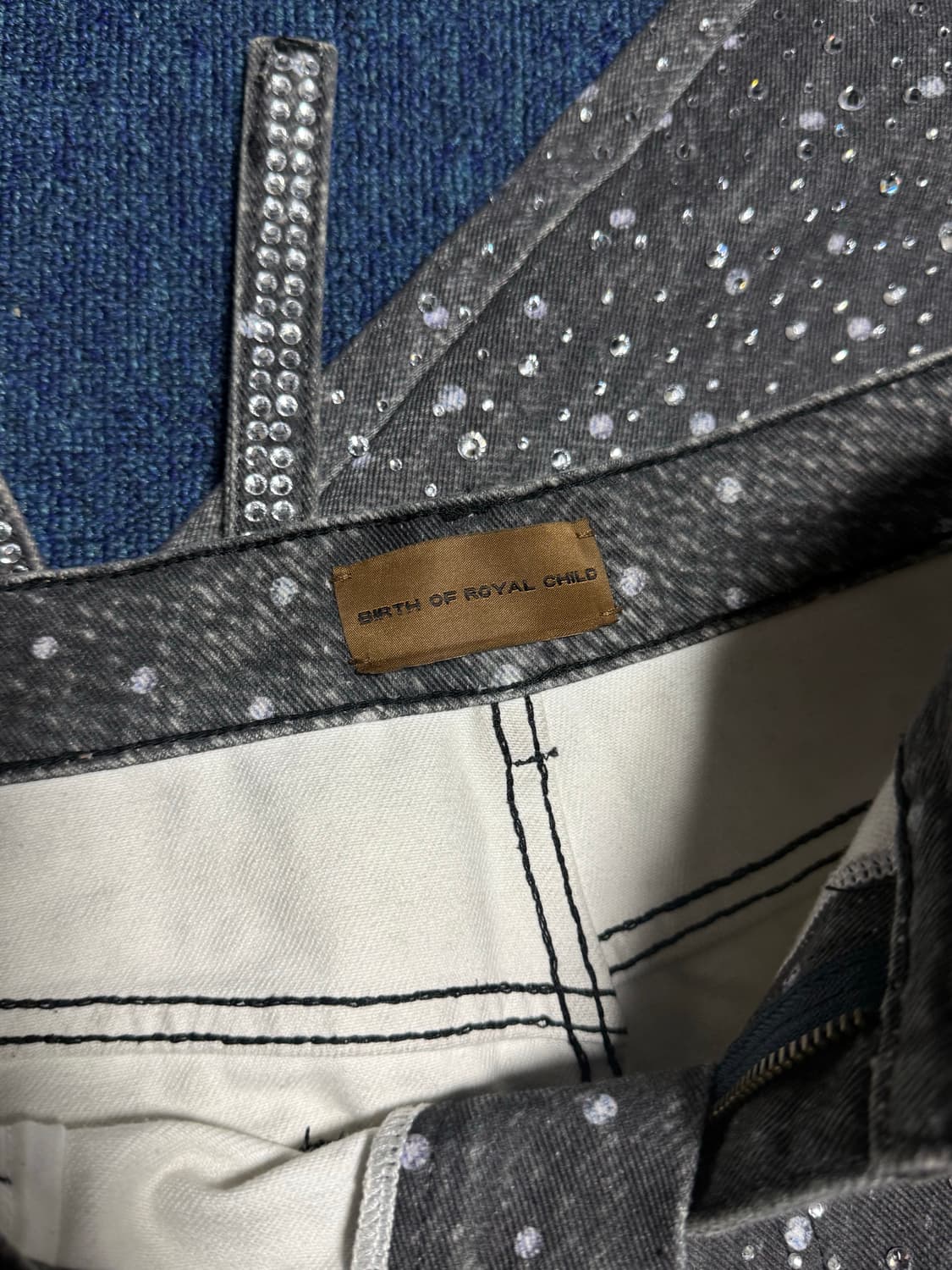 [L] Birthofroyalchild 스와로브스키 데님 팬츠 상품이미지3