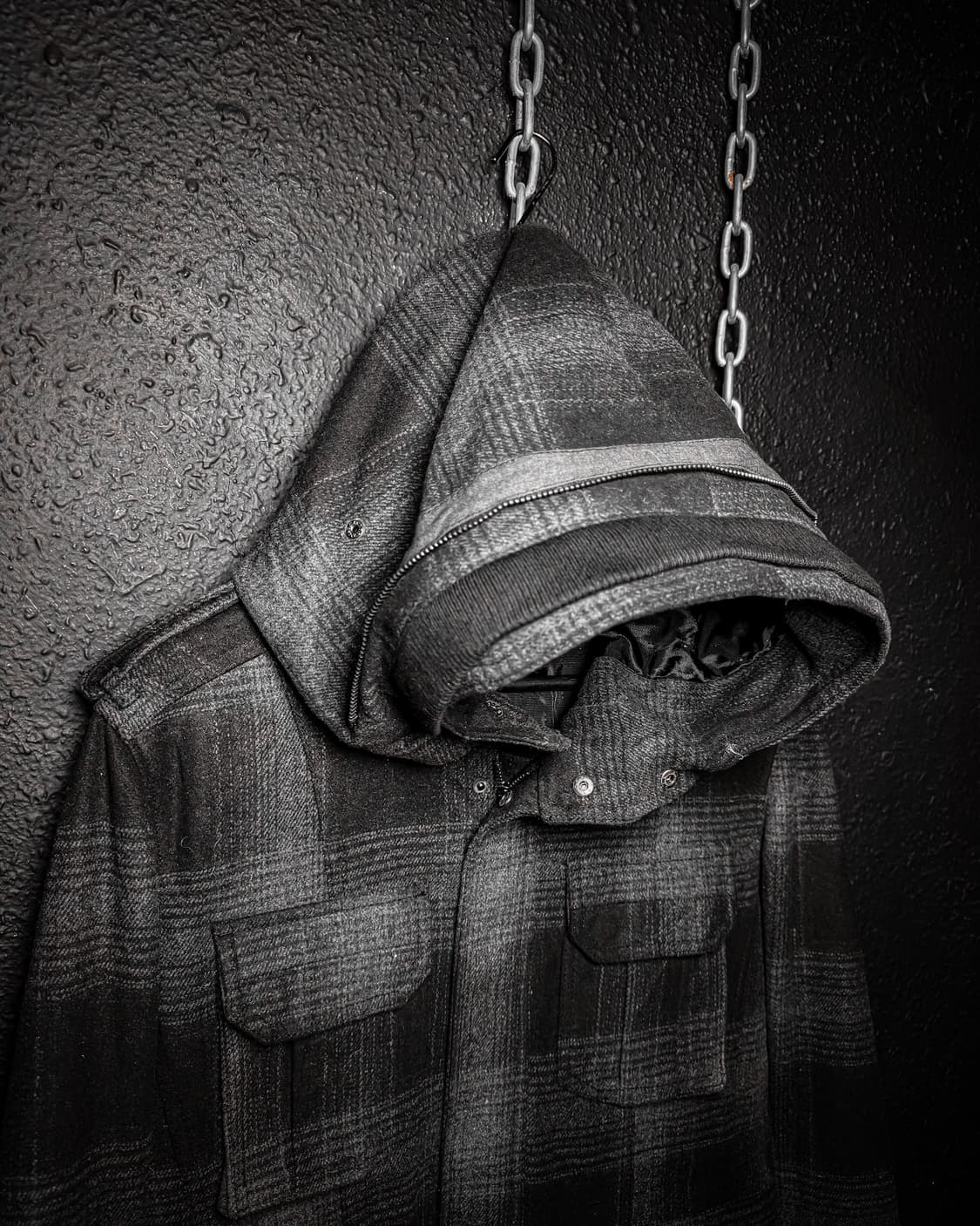 EVOLUTION – Gray Check Hooded Jacket 상품이미지2