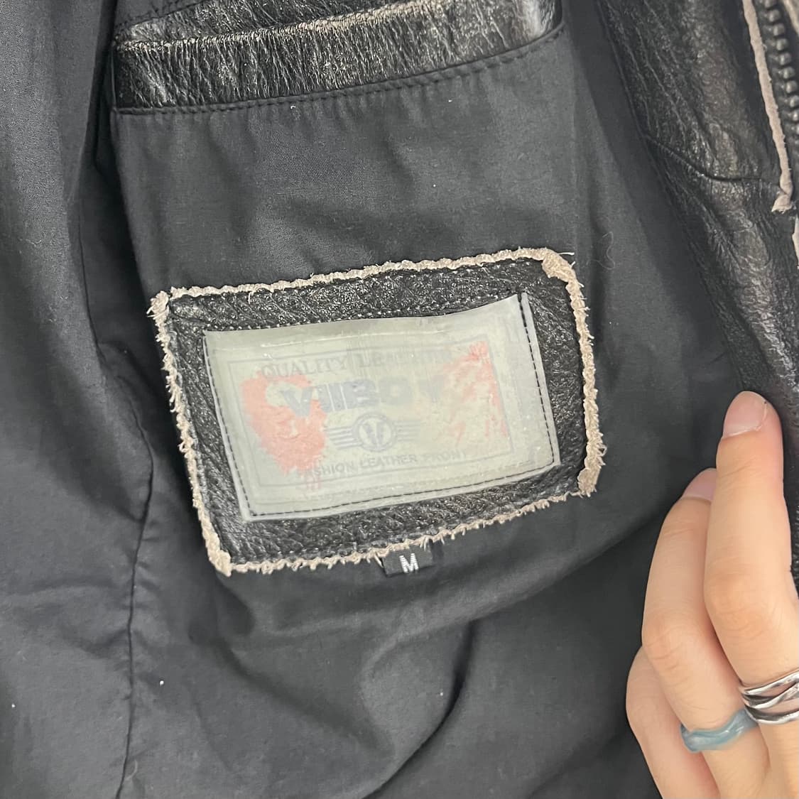 빈티지 워싱 블랙 가죽 자켓 상품이미지4