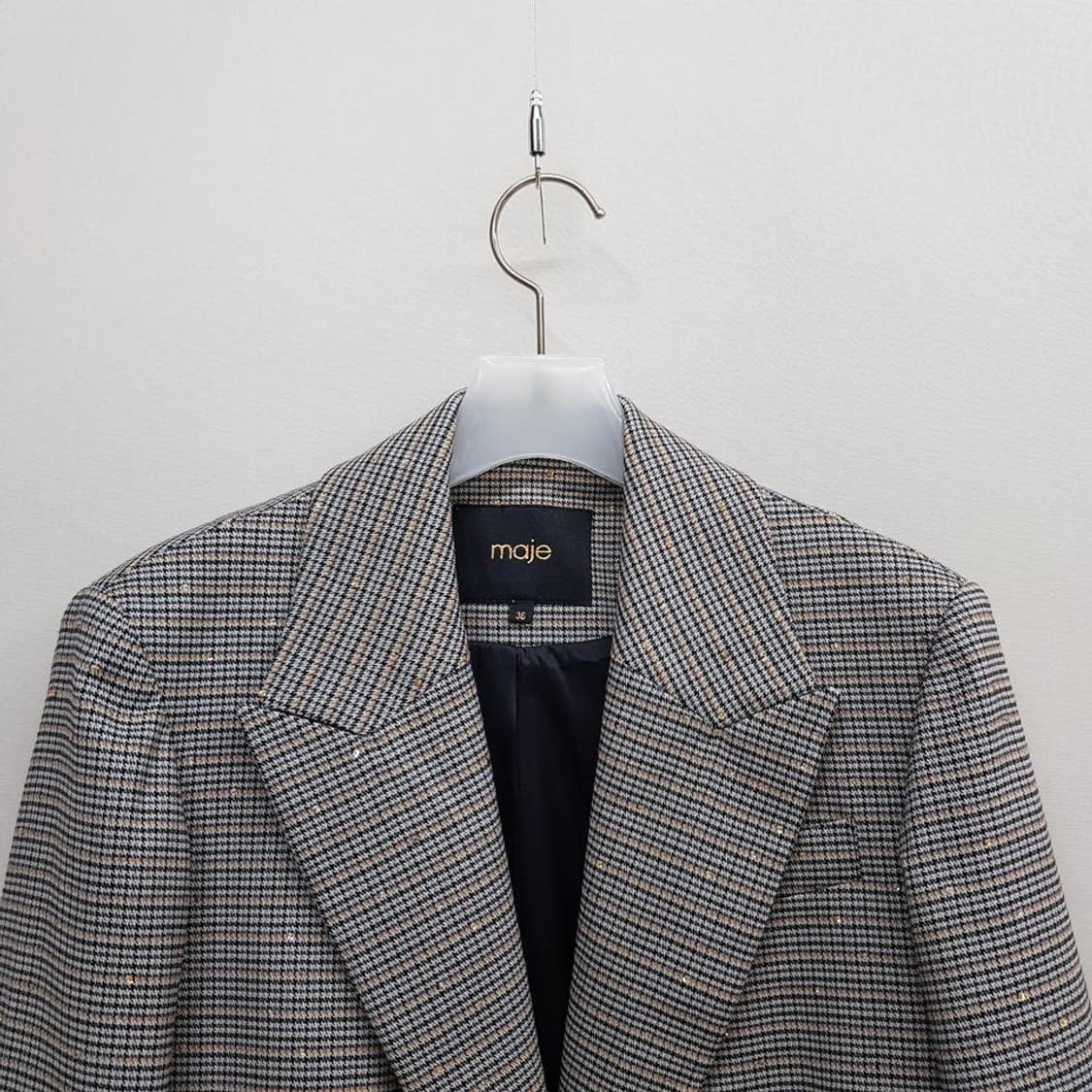 마쥬 MAJE 2025 하운드투스 체크 싱글 자켓 36사이즈 상품이미지2