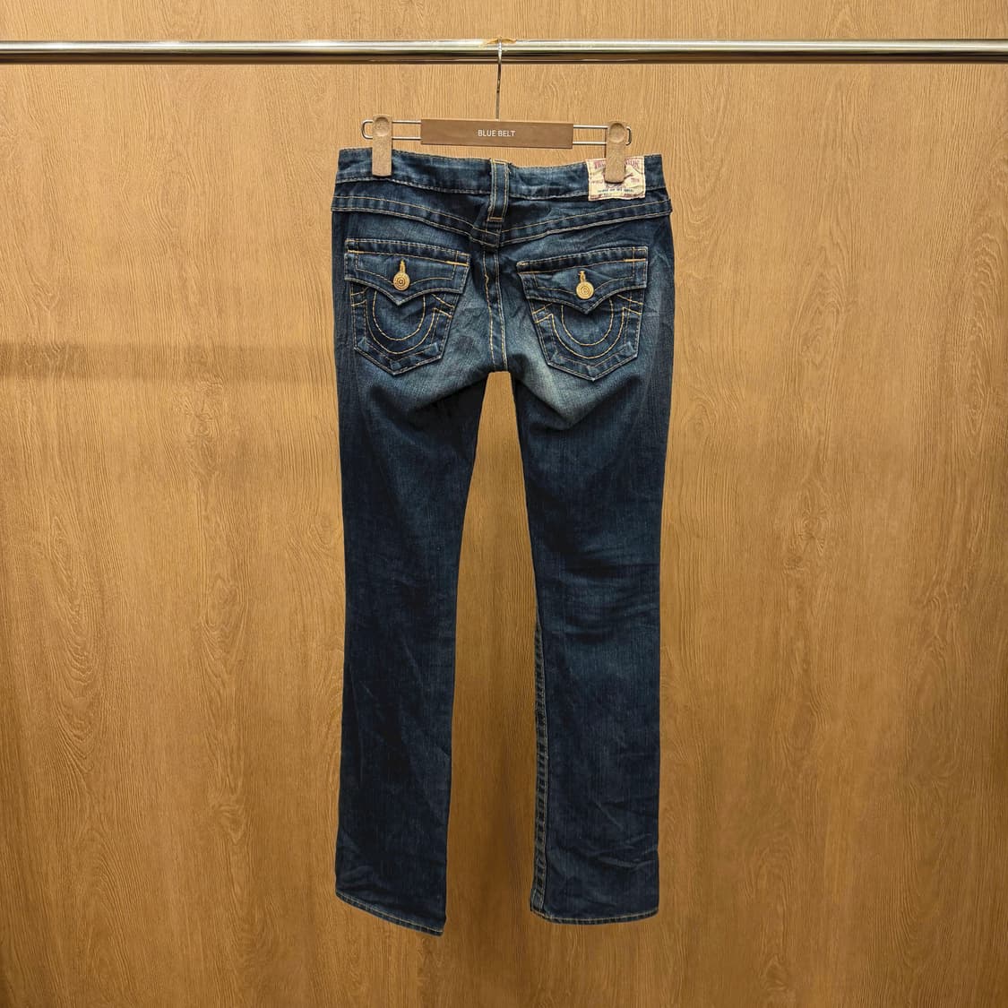 트루릴리젼 로우라이즈 데님 팬츠 빈티지 워싱 디테일 슬림핏 진청 상품이미지3