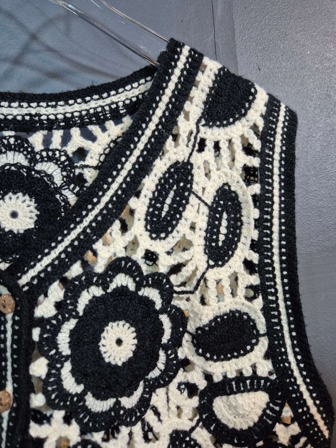 크로셰 플라워 니트 조끼 S 상품이미지3