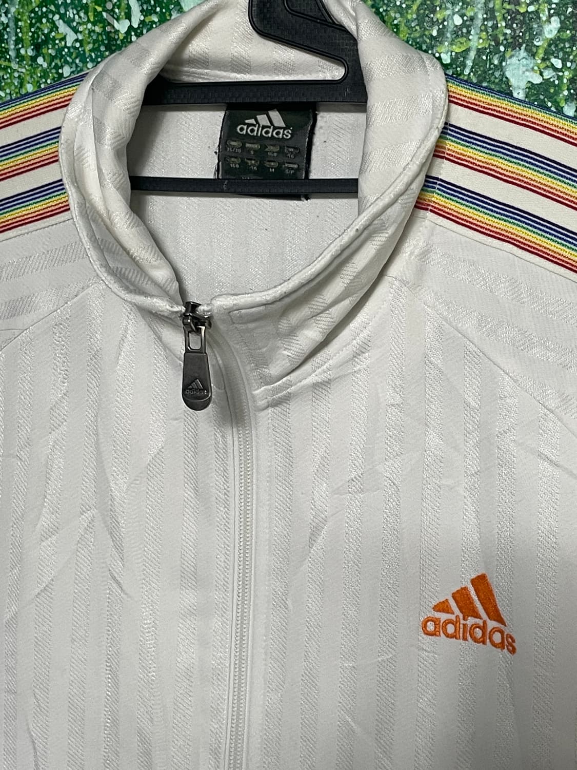 아디다스 화이트 삼선 오버핏 져지 M L 상품이미지6