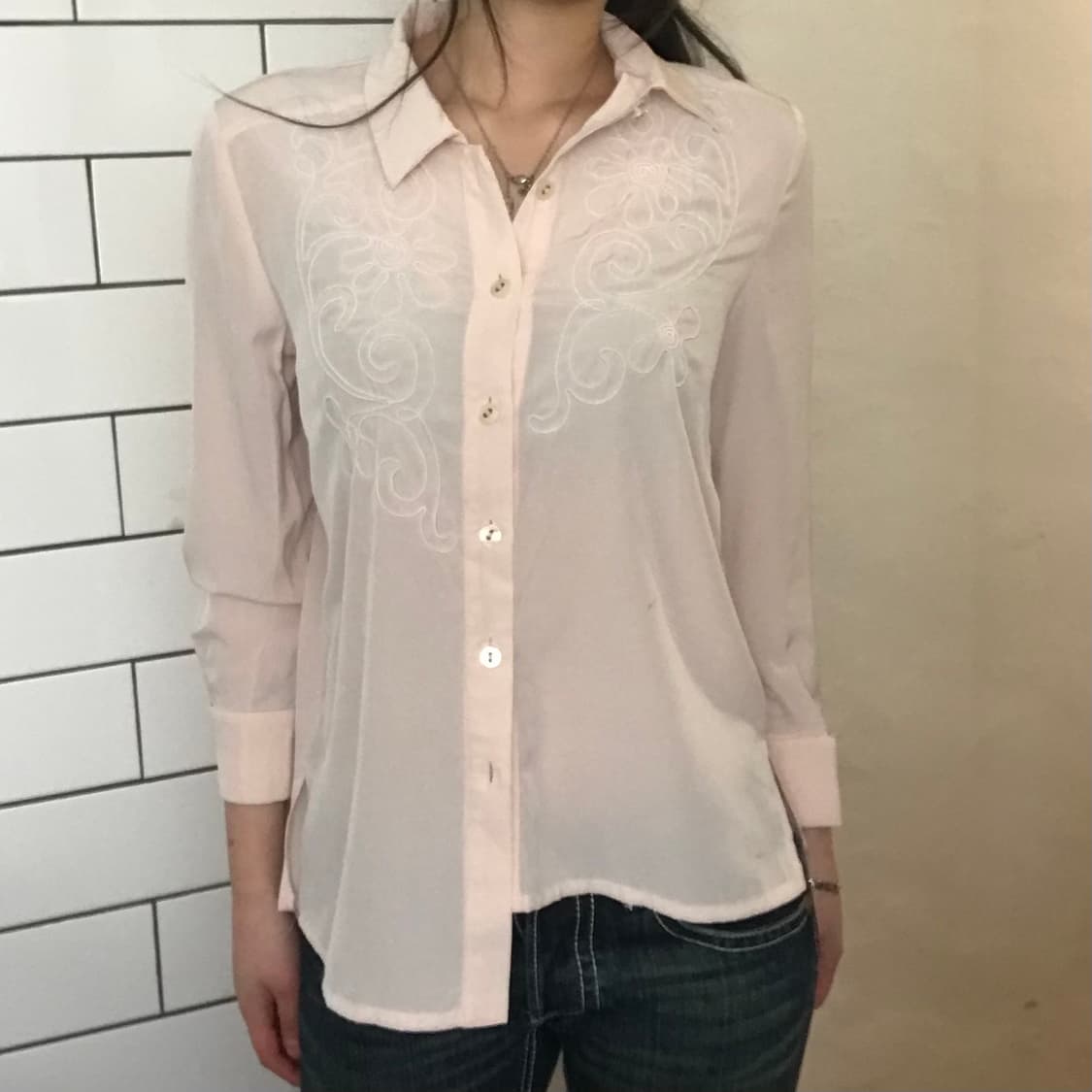 빈티지 자수 셔츠 상품이미지3