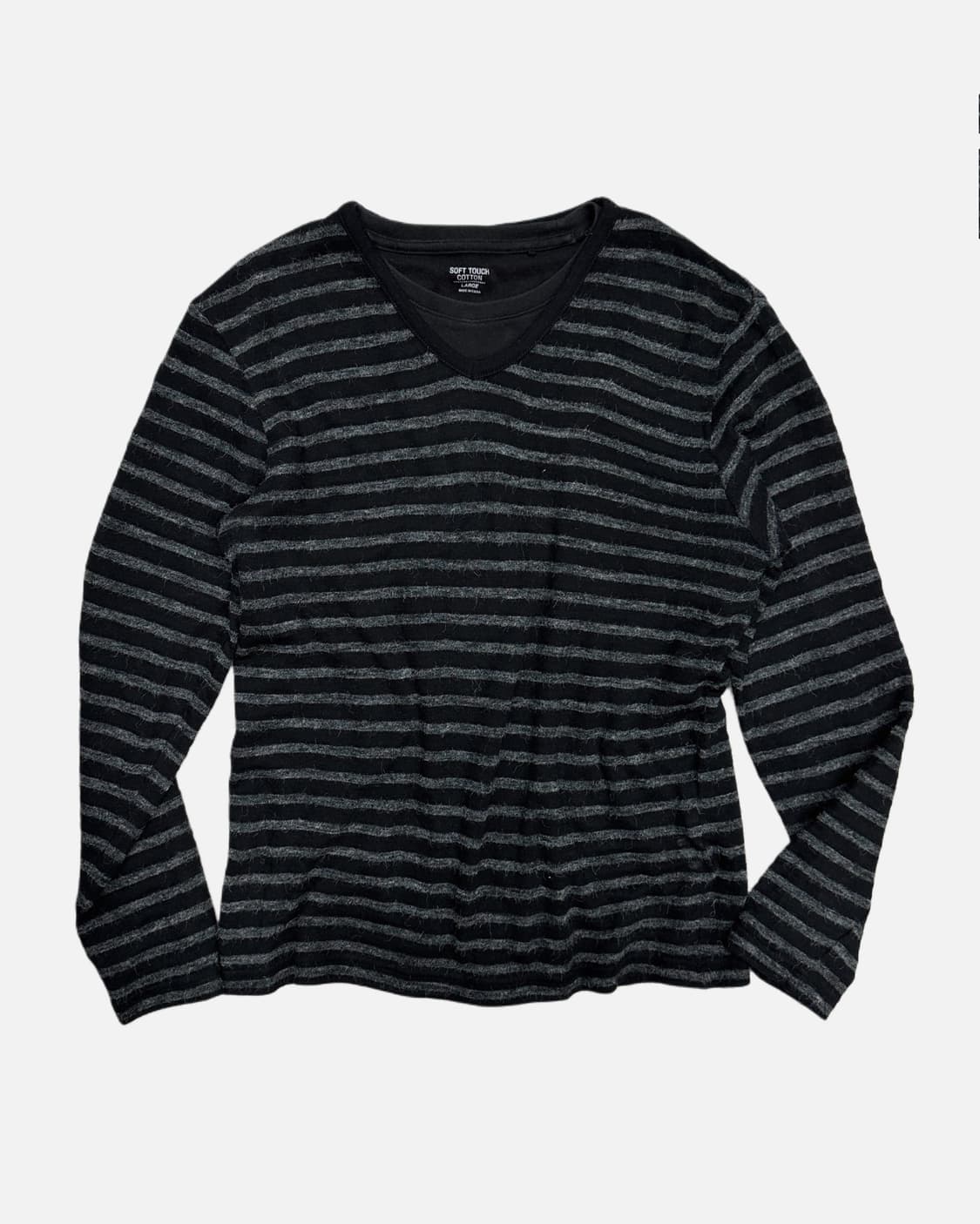 NETA BENE hairy stripe layered set knit 상품이미지1