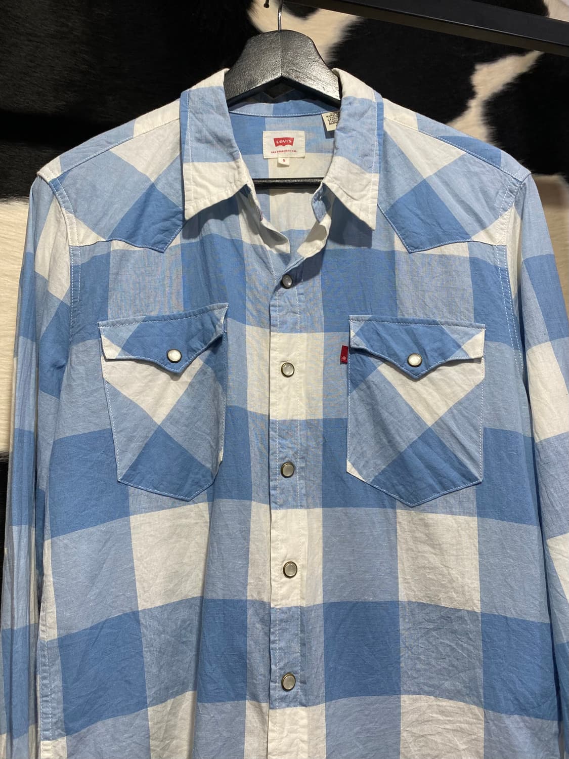 Levi’s 하늘색 체크 웨스턴 셔츠 상품이미지2