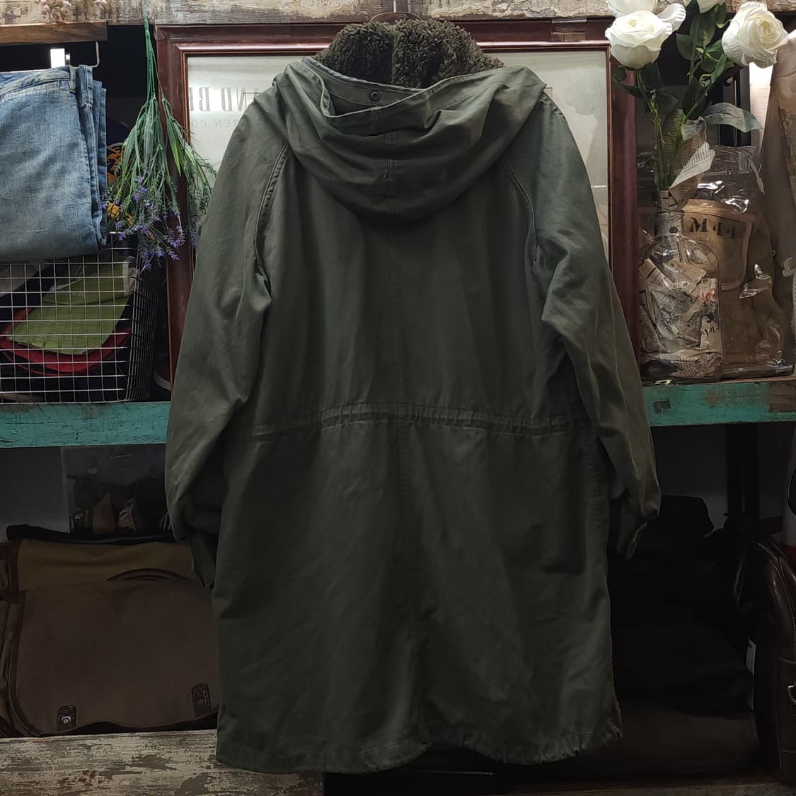 빈티지 프랑스군 m64 밀리터리 모즈파카 올리브 그린 페이딩 92L 상품이미지3