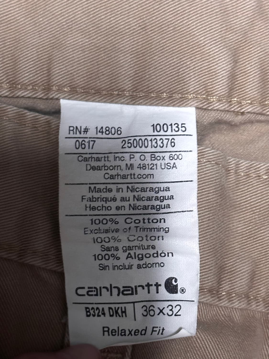 칼하트 B324 카펜터 팬츠 36*32 상품이미지7