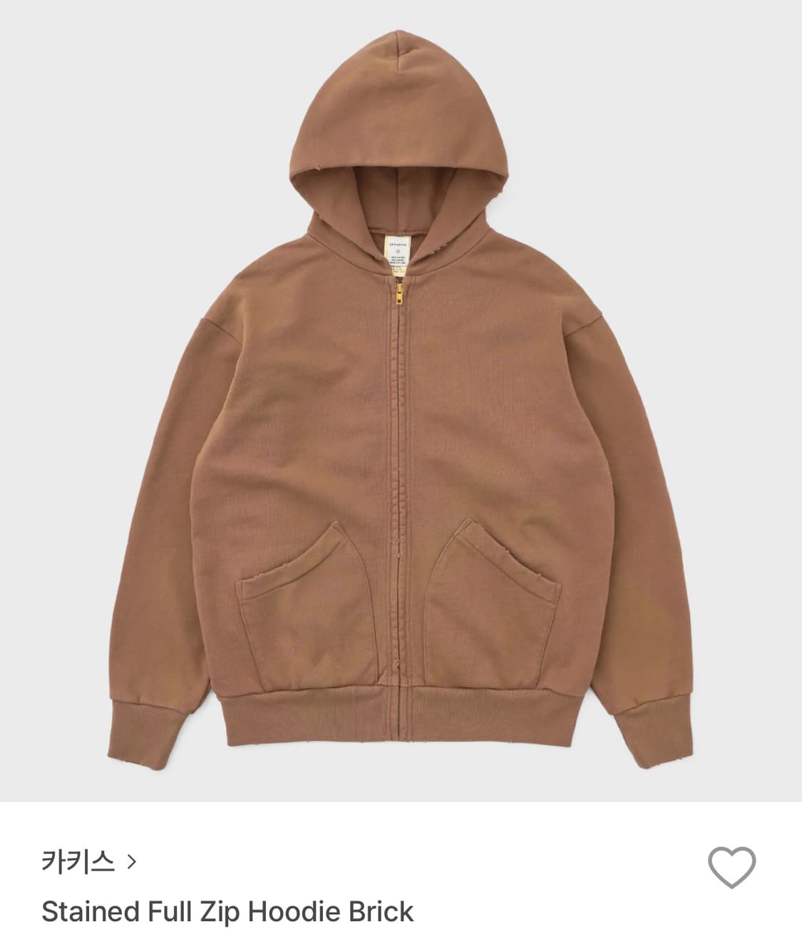 카키스 후드집업 브릭 (M) 상품이미지1