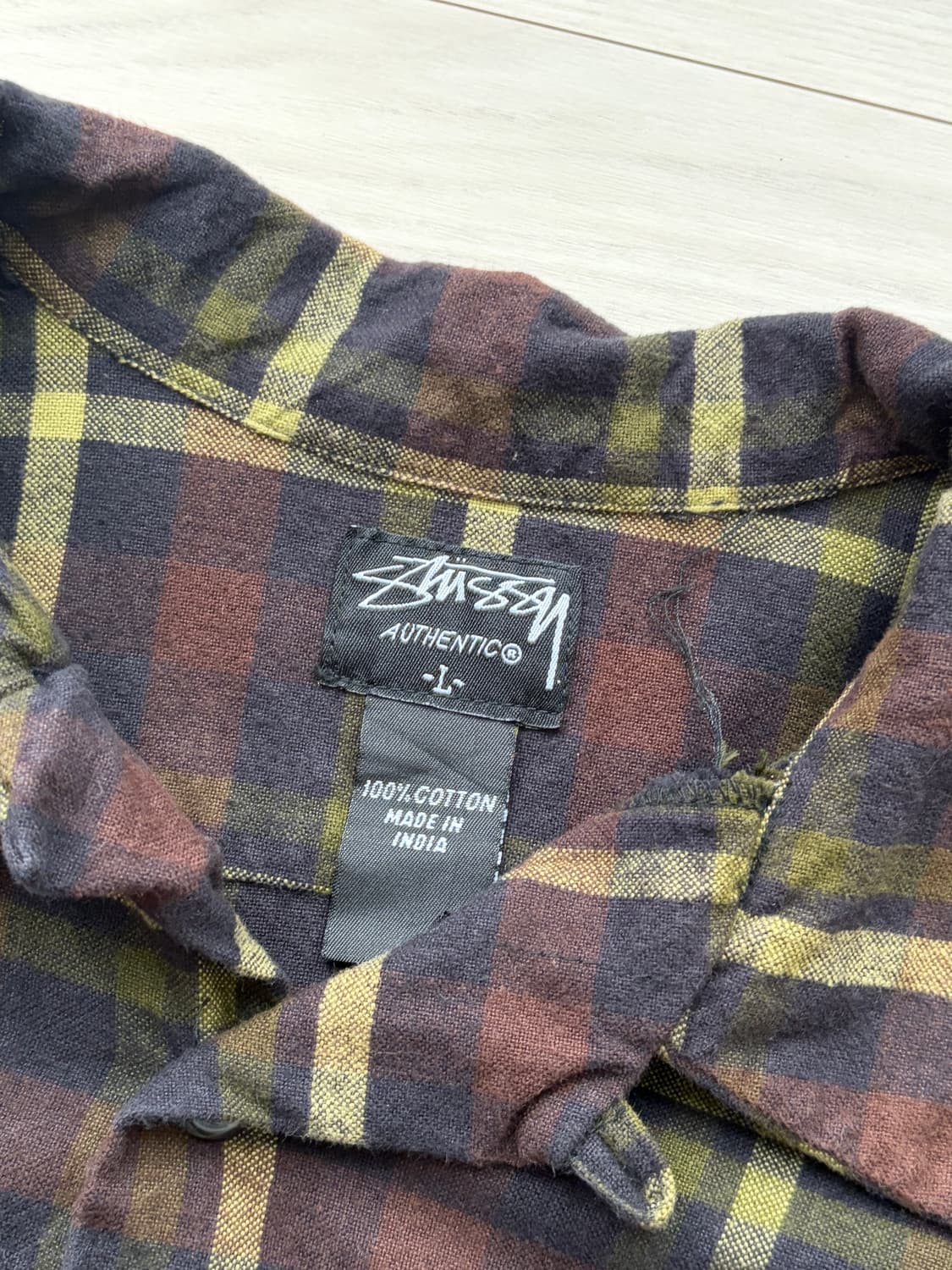 00s 올드 스투시 stussy 빈티지 패턴 체크 셔츠 L (103) 상품이미지3