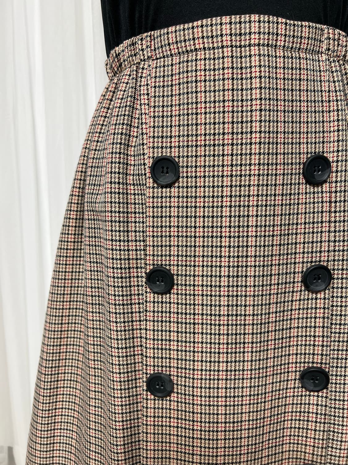 블랙나시 더블버튼 체크패턴 원피스 상품이미지5