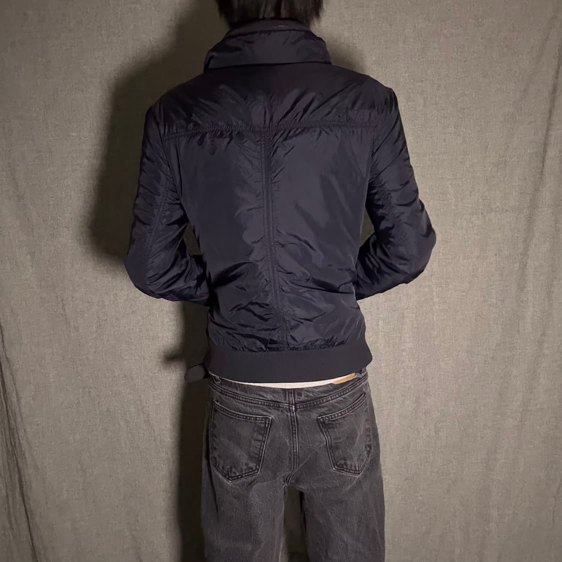 y2k 지퍼 디테일 자켓 네이비 상품이미지3