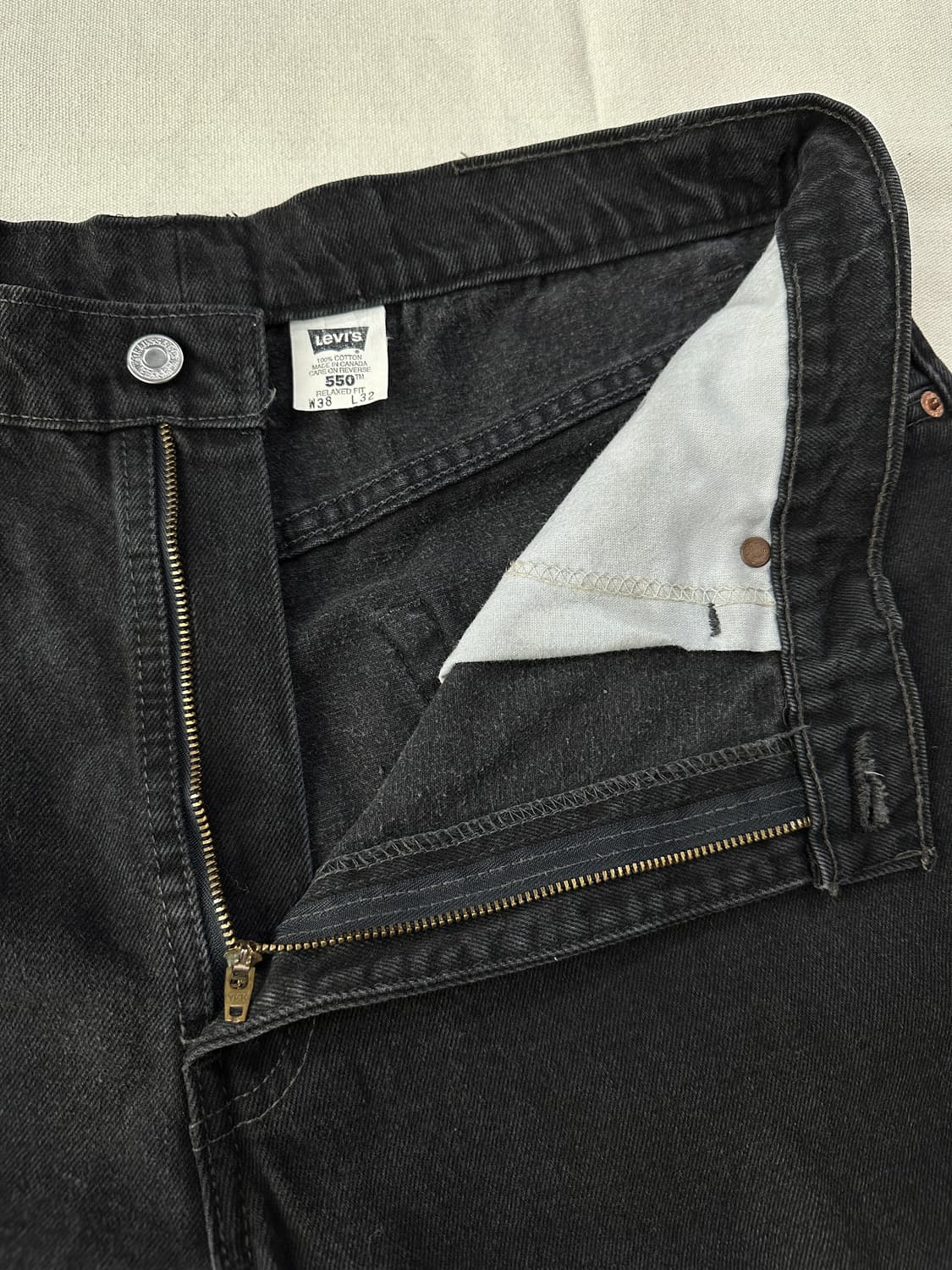 리바이스 550 흑청 데님 팬츠 38 made in Canada 상품이미지5